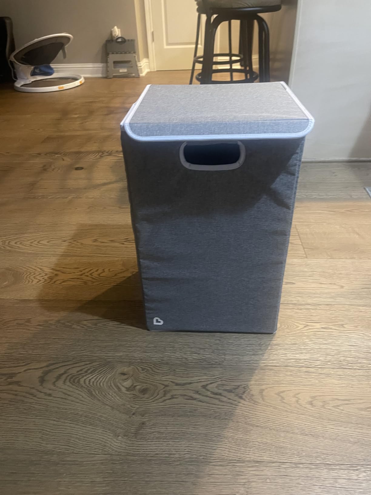 Munchkin Laundry Hamper for Baby and Kids, Collapsible Nursery Organizer with Lid, Grey customer photo 2