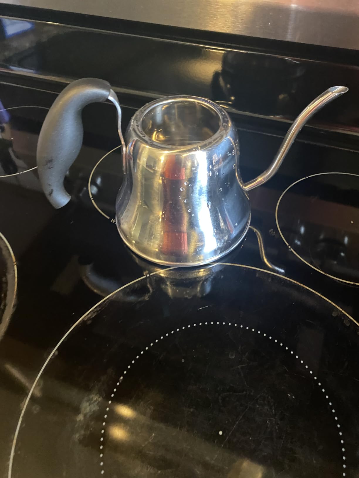 Tea Kettle for Stovetop, Gooseneck Pour Over, Flow Control, 28oz, Silver customer photo 2