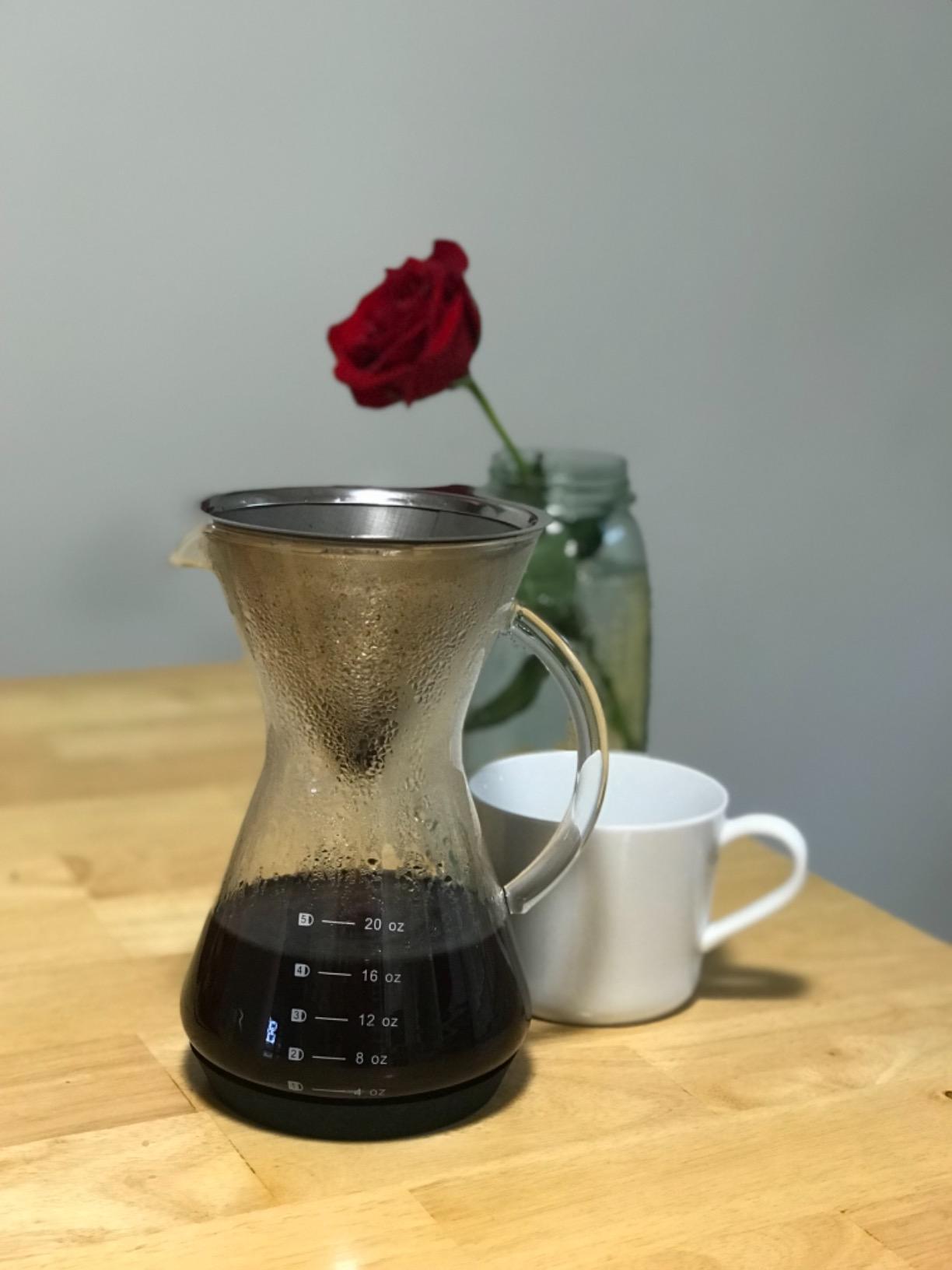 Bean Envy Pour Over Coffee Maker - Glass Dripper with Steel Filter 20 Oz customer photo 2