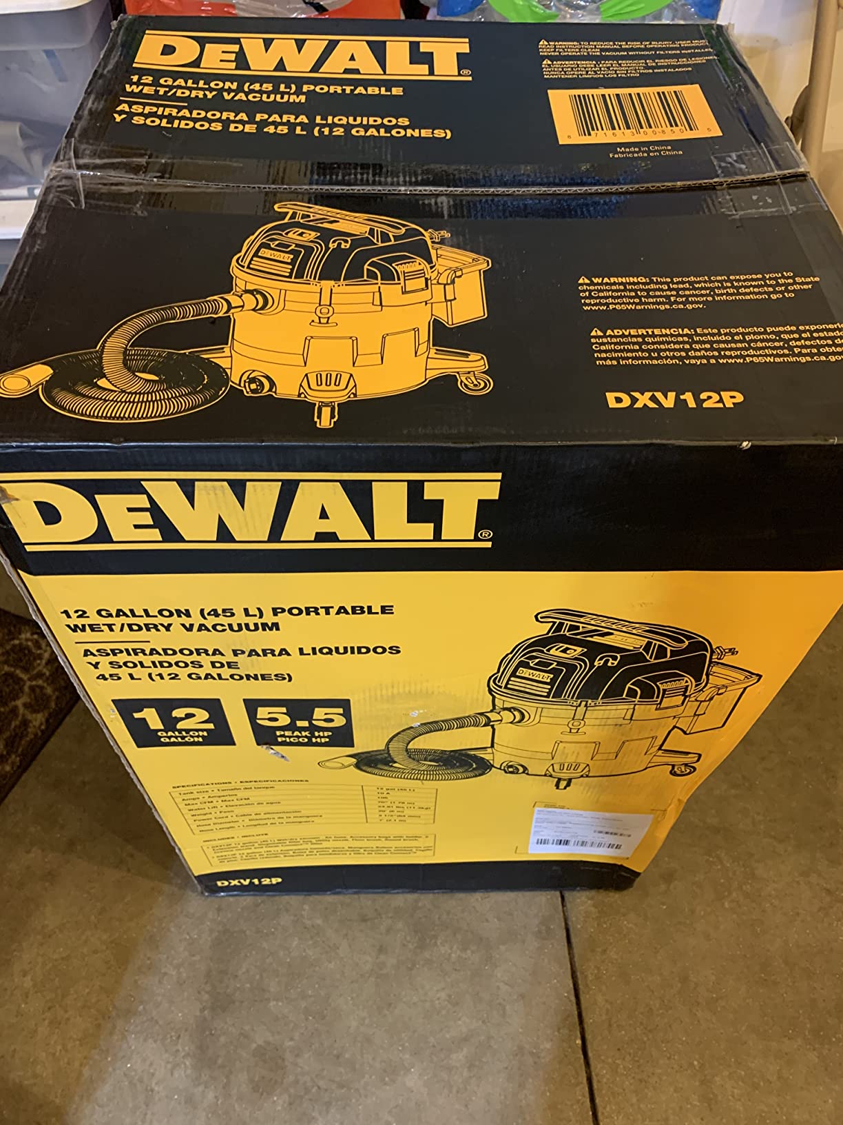 DEWALT 12 Gal. 5.5 HP Poly Wet/Dry Vacuum with Hose and Accessories DXV12P customer photo 1