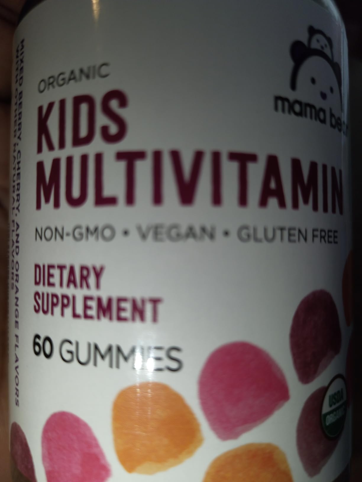 Amazon Brand - Mama Bear Organic Kids Multivitamin Gummies, Berry, Cherry & Orange, 60 Count, 1 Month Supply (Packaging May Vary) customer photo 2