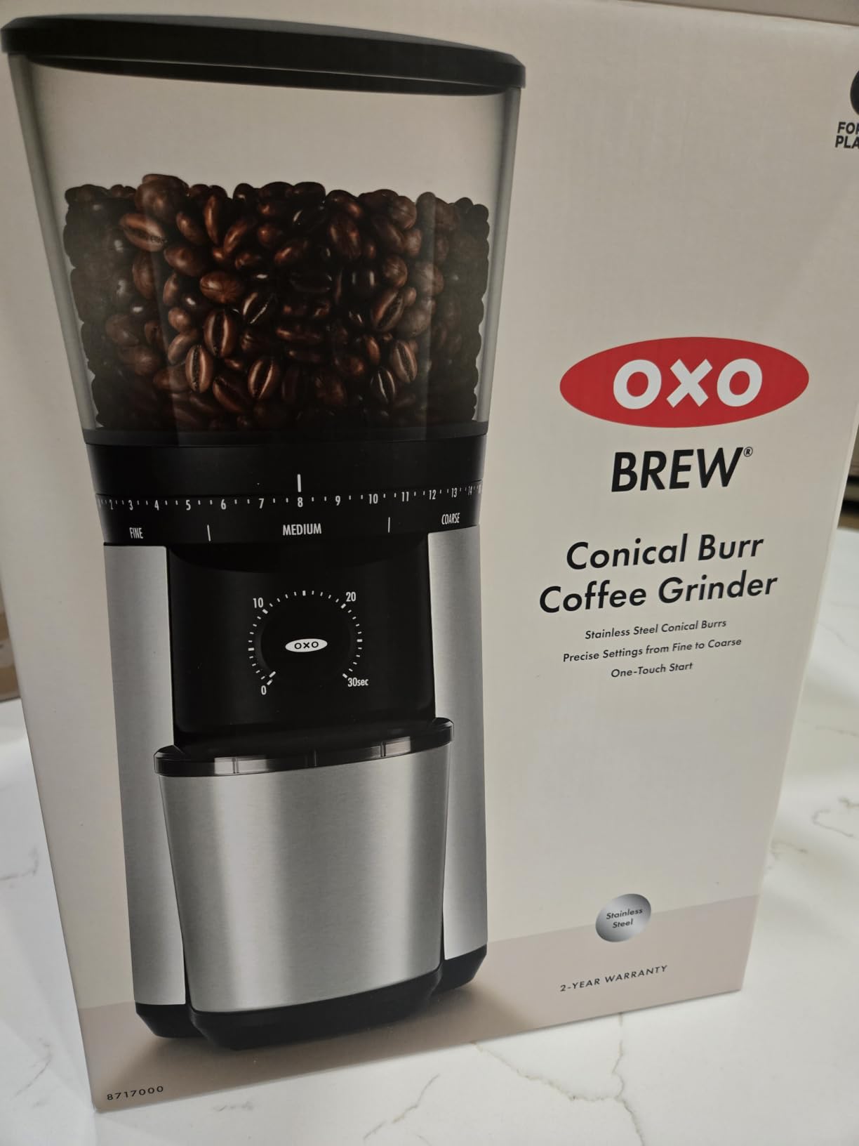 OXO Brew Conical Burr Electric Coffee Bean Grinder - 12 Oz, Silver customer photo 2