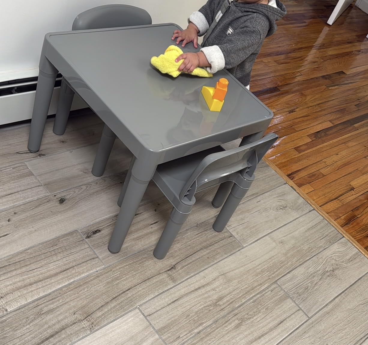 Humble Crew Toddler Table and Chair Set for Kids, Indoor Outdoor, Plastic | Lightweight 3 piece activity desk, easy to clean surface, great for crafts, snacks, and homework in any playroom or bedroom customer photo 2
