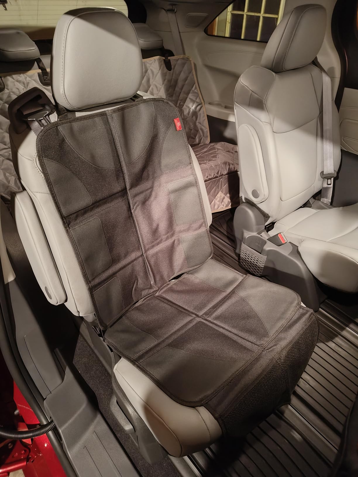 Helteko Car Seat Protector - 2 Pack Car Seat Cover for Child Carseat with Thickest Padding, 600D Oxford, Waterproof & Durable Fabric, Non-Slip Back, 2 Mesh Storage Pockets, Black customer photo 2