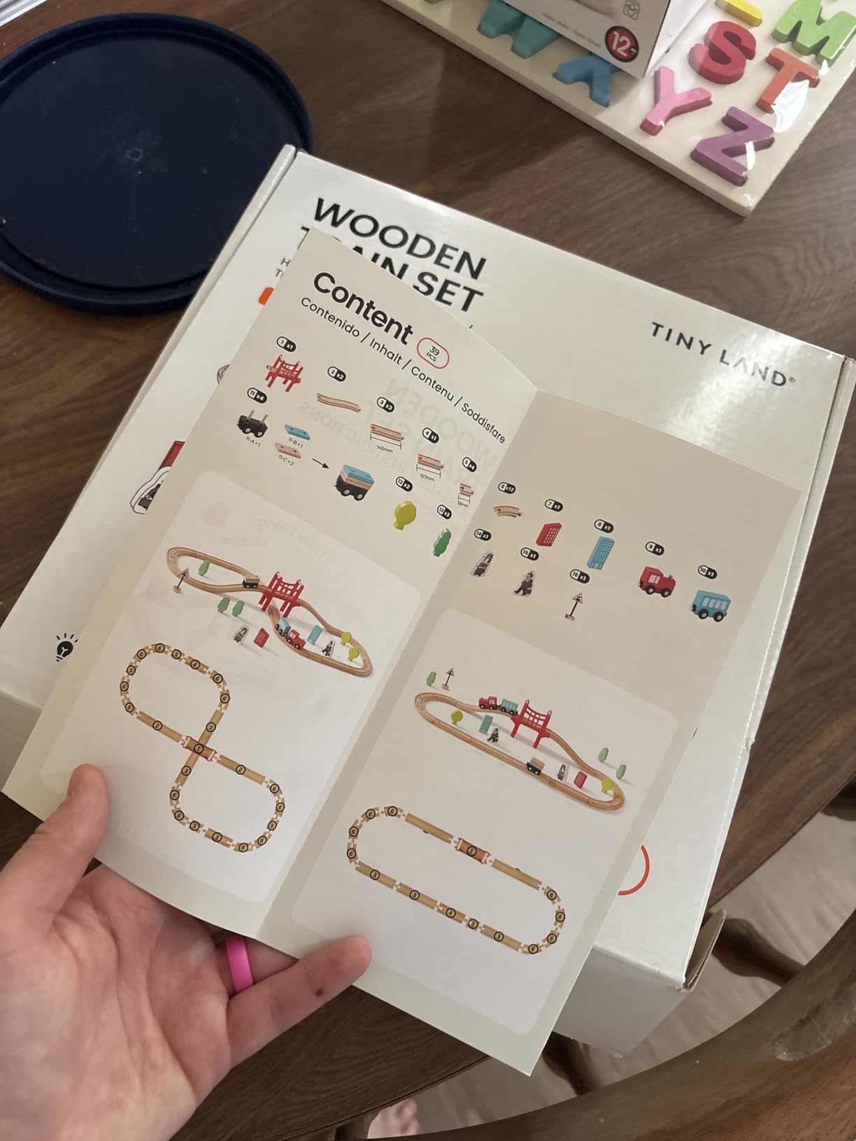 Tiny Land 39 Pcs Wooden Train Set for Toddler with Wooden Tracks customer photo 1
