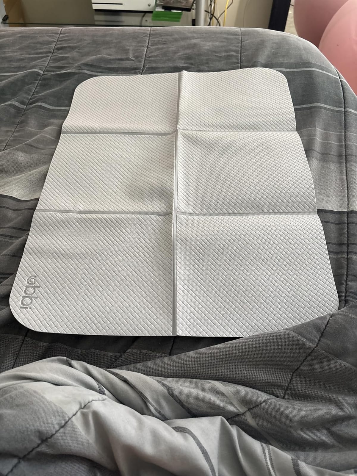 Ubbi On-the-Go Diaper Changing Baby Mat, Gray customer photo 2
