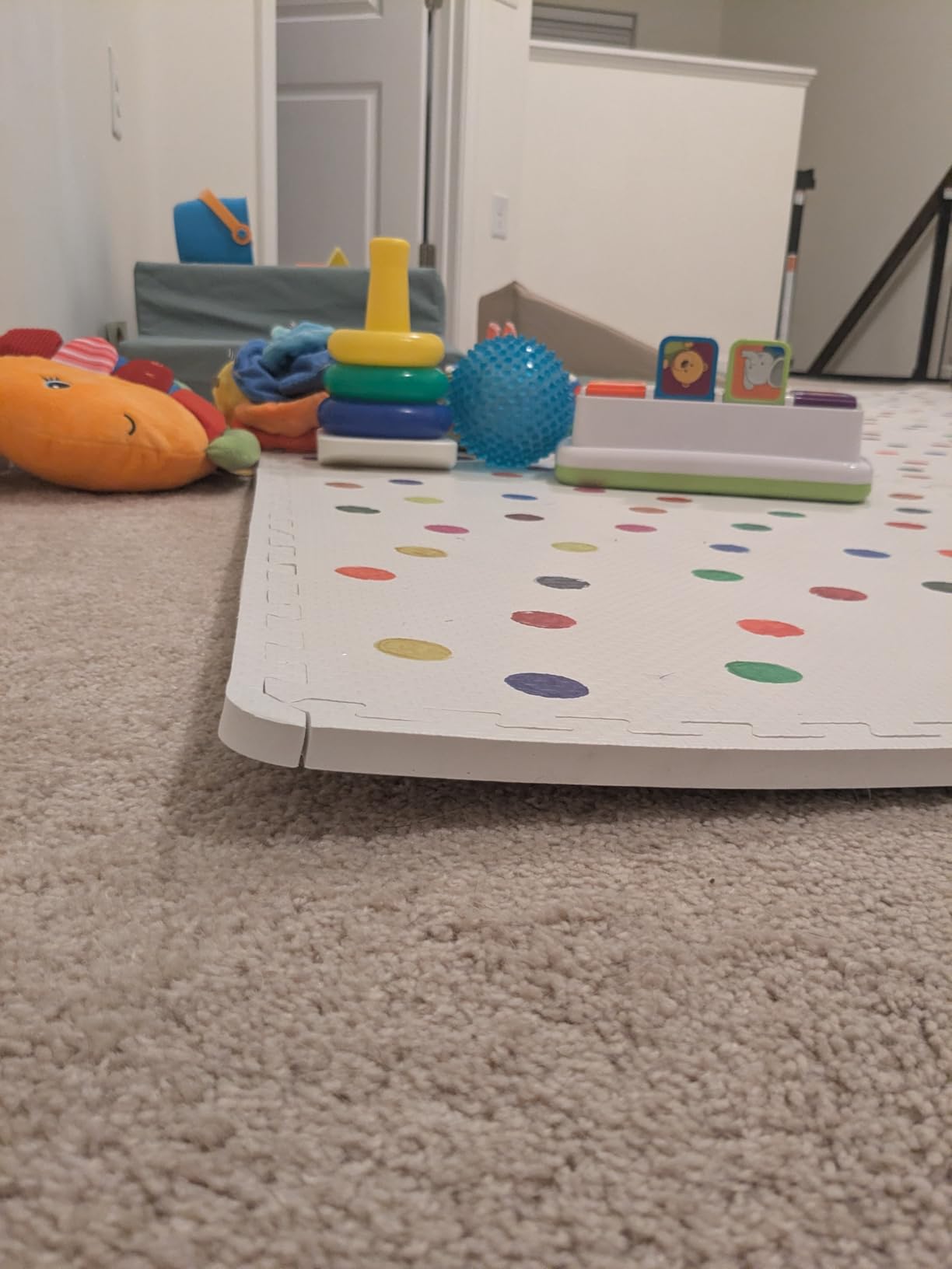 Yay Mats Stylish Extra Large Puzzle Play Mat, Thick, Soft, Non - Toxic Foam Covers 6 ft x 4 ft. Expandable Tiles with Edges - EVA Foam Play Mat for Floor (Carter Mudcloth Tan) customer photo 1