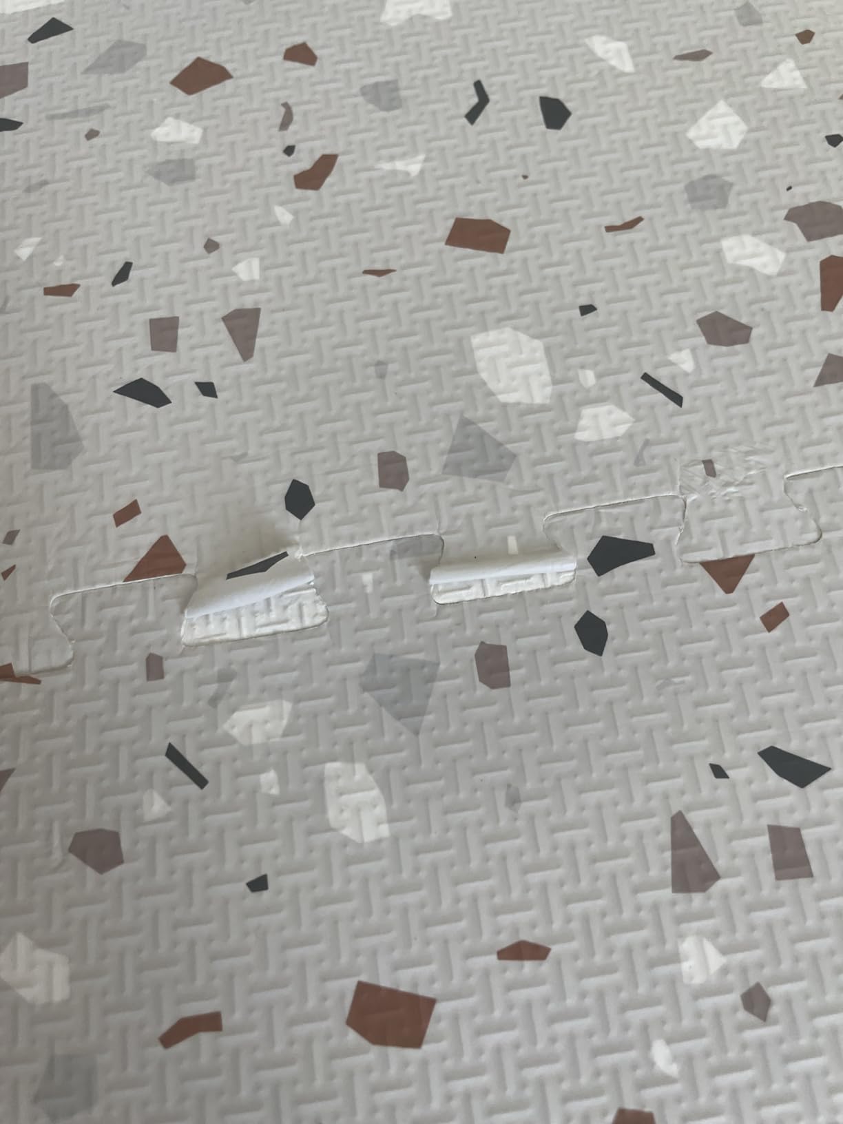 Yay Mats Stylish Extra Large Puzzle Play Mat, Thick, Soft, Non - Toxic Foam Covers 6 ft x 4 ft. Expandable Tiles with Edges - EVA Foam Play Mat for Floor (Carter Mudcloth Tan) customer photo 2