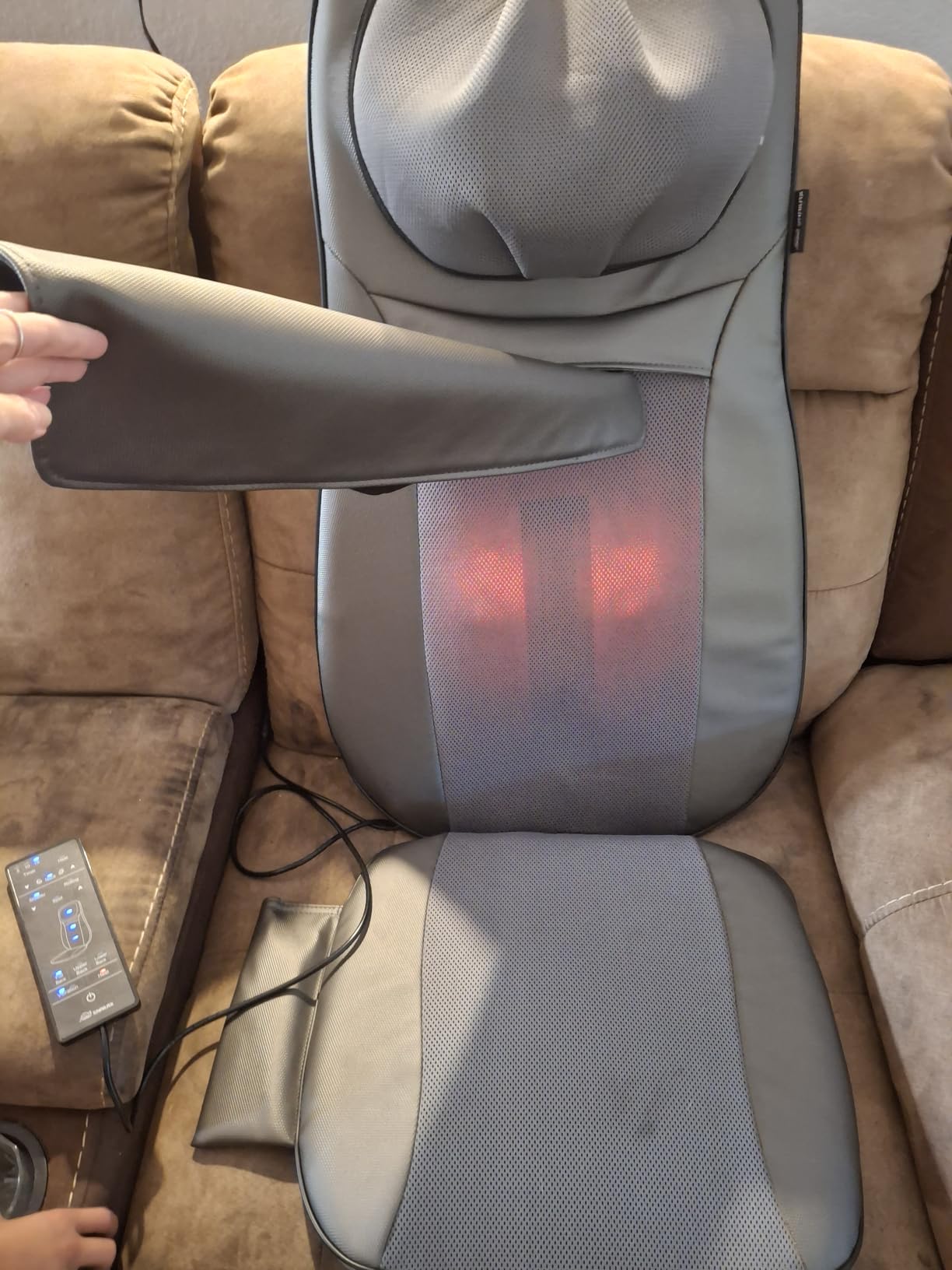 Snailax Shiatsu Neck & Back Massager with Heat Chair Pad Kneading Massage | Men Women Gift, Adjustable Neck Massage, Spot & Rolling Massage, Seat Vibration, 5/10/15 Min Timer customer photo 1