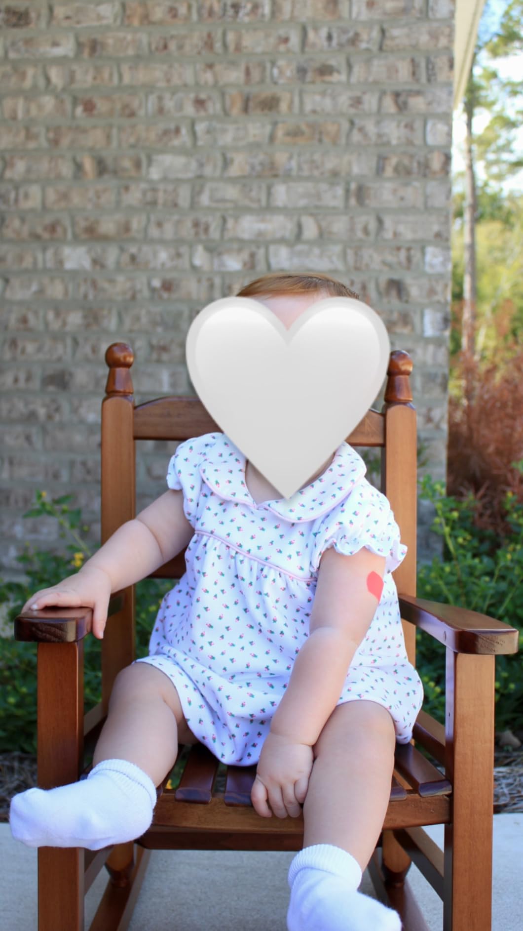 K081NT Durable Natural Child’s Wood Porch Rocker/Outdoor Rocking Chair - Indoor or Outdoor - Suitable for 3-7 Years Old customer photo 1