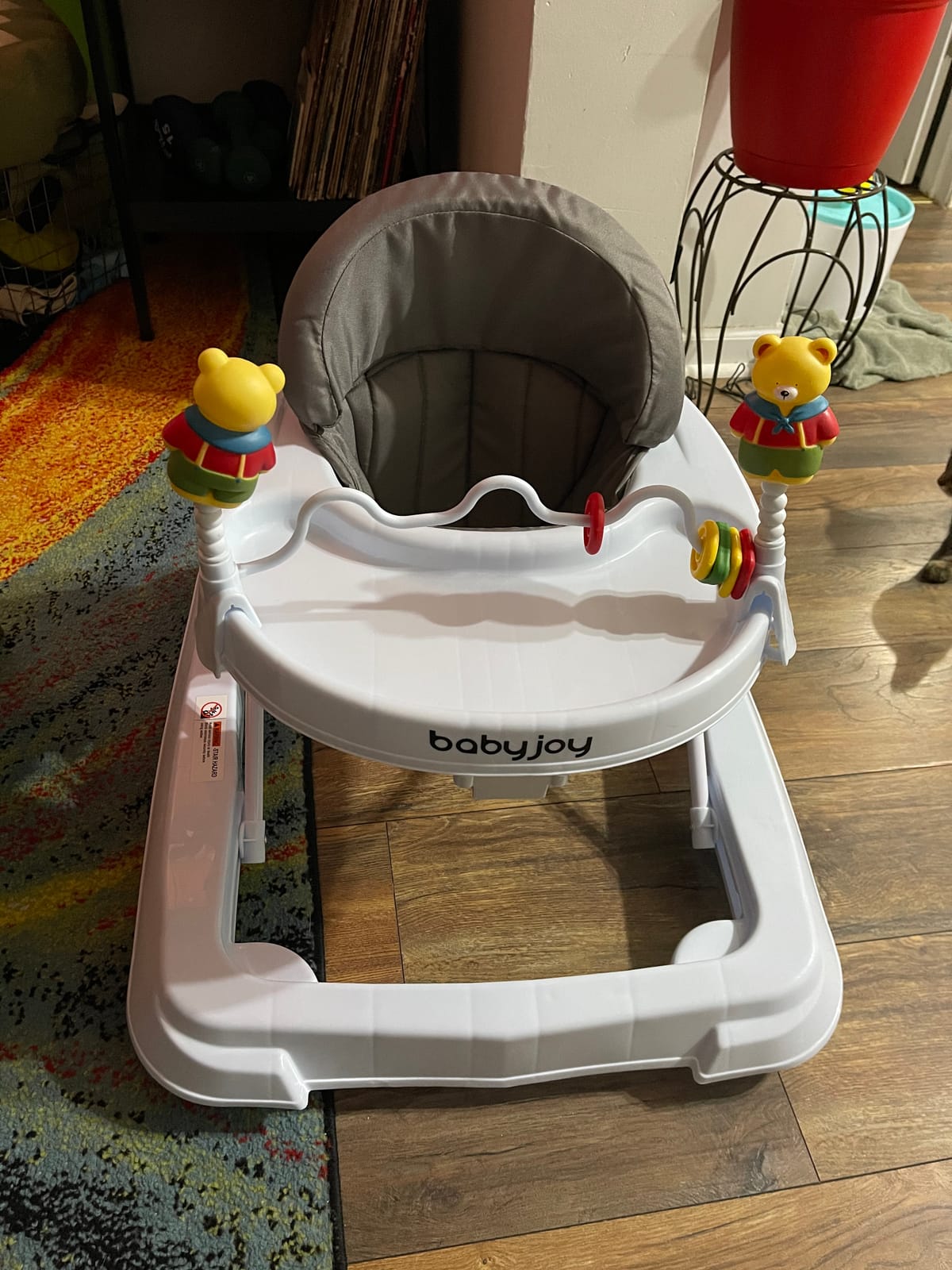 BABY JOY Baby Walker, Foldable Activity Walker with Adjustable Height, Large Tray & Removable Toys, Baby Walker with Wheels for Boys Girls 6-18 Months (Blue) customer photo 2