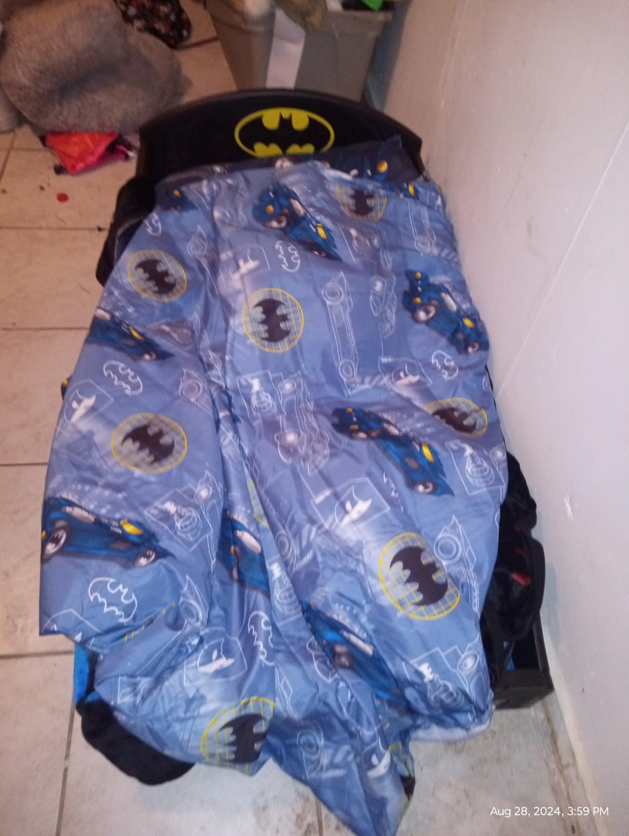 Delta Children - Batman Batmobile Deluxe Car Plastic Sleep and Play Toddler Bed with Attached Guardrails customer photo 2