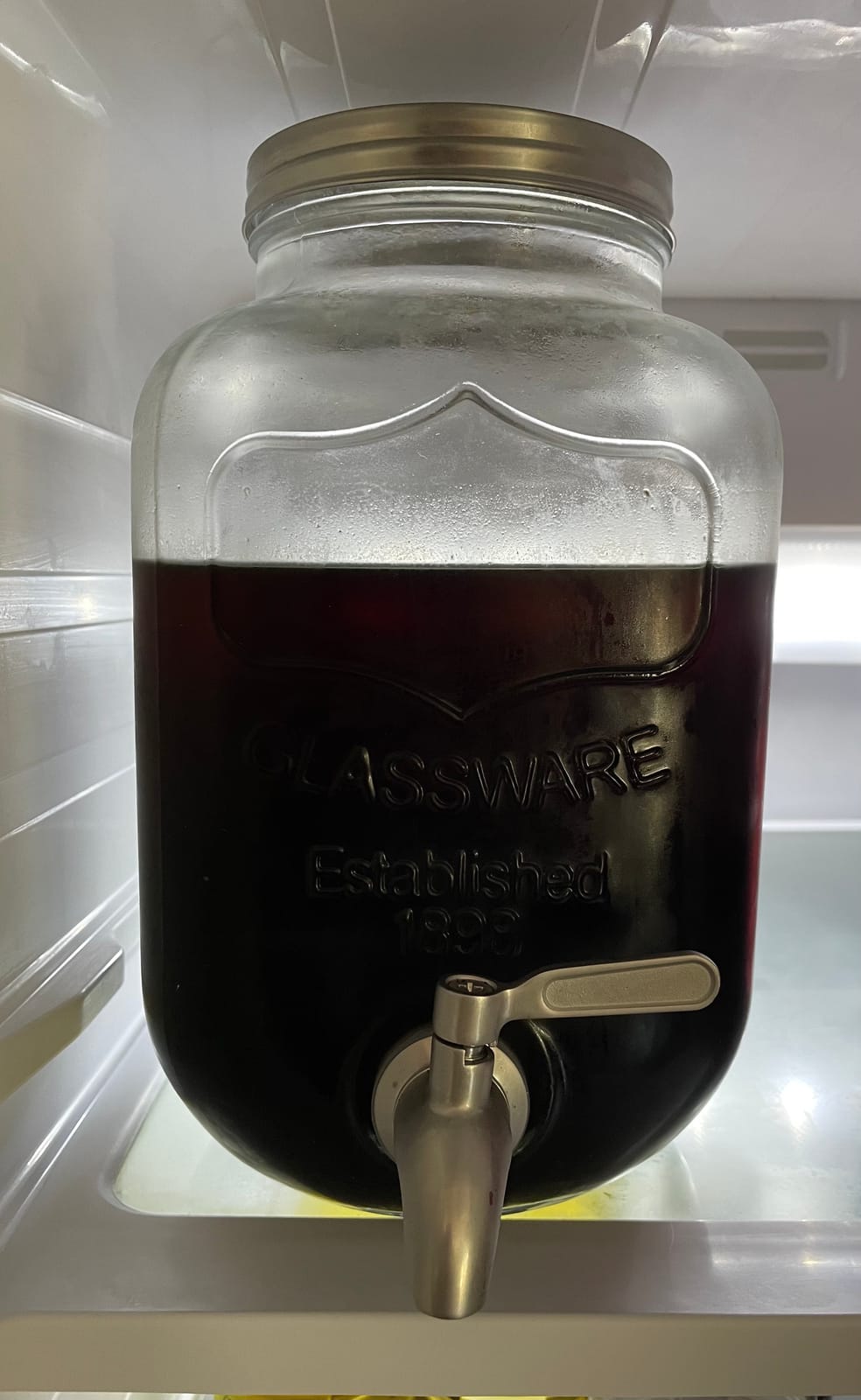 Original Grind Coffee Co.,1 Gallon Cold Brew Coffee Maker,Easy Pour Stainless Steel Spigot Tap,Extra Thick Glass Pitcher Brewing System Iced Coffee Maker,Refrigerator Safe Storage customer photo 1