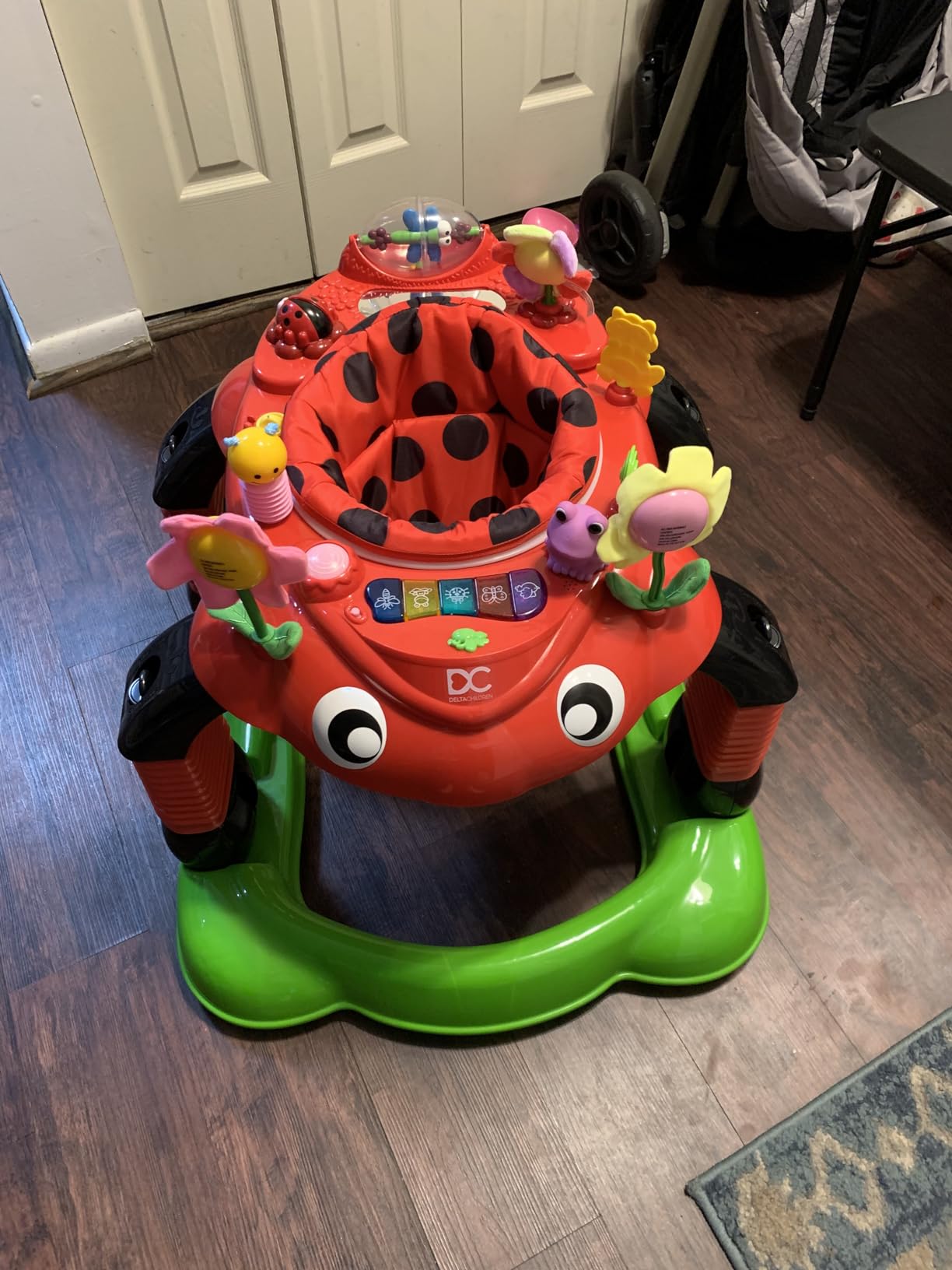 Delta Children Lil Play Station 4-in-1 Activity Walker - Rocker, Activity Center, Bouncer, Walker - Adjustable Seat Height - Fun Toys for Baby, Blue customer photo 1