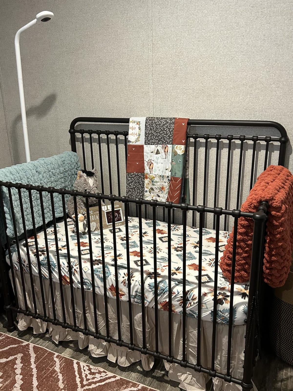 NAMESAKE Winston 4-in-1 Convertible Crib w/Wheels Vintage Gold Bedside customer photo 2