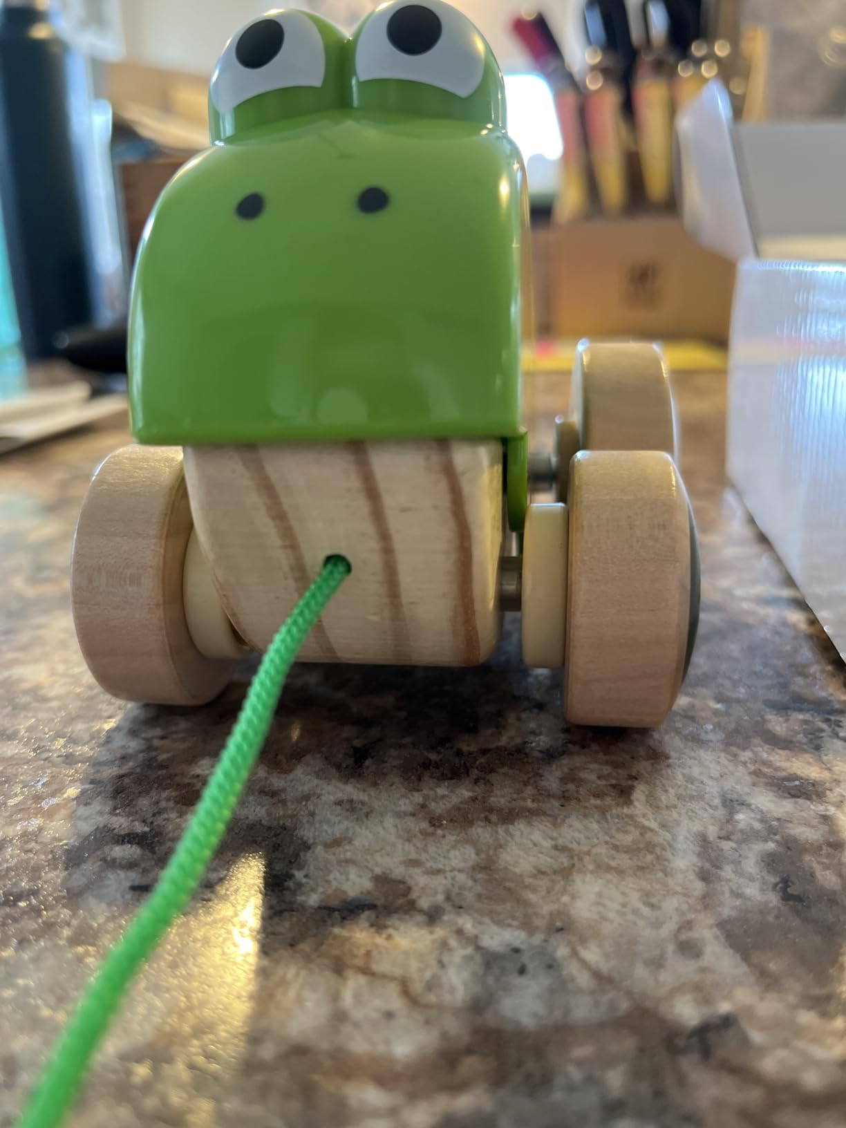 Hape Frog Pull-Along | Wooden Frog Fly Eating Pull Toddler Toy, Bright Colors customer photo 2