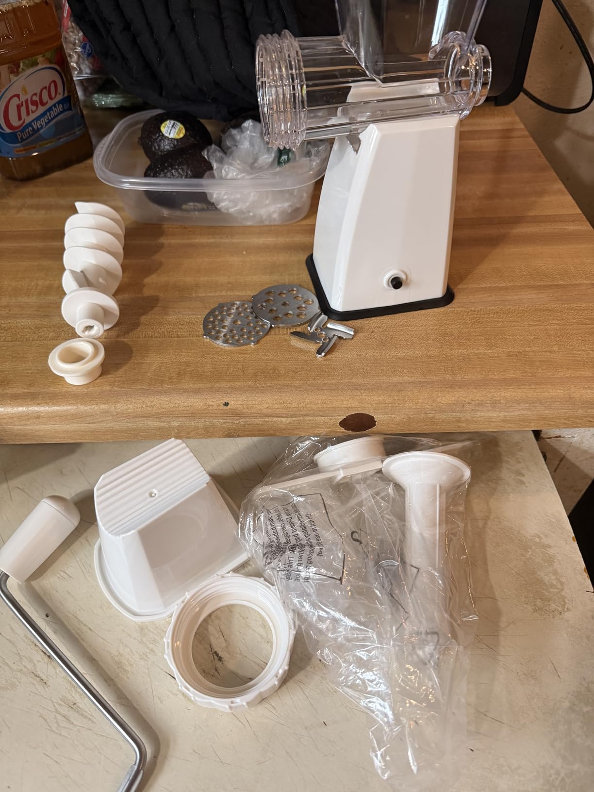 LHS Manual Meat Grinder with Stainless Steel Blades Heavy Duty Powerful Suction Base for Home Use Fast and Effortless for All Meats-White customer photo 1