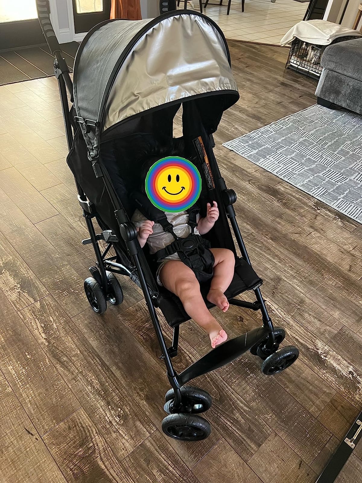 3Dlite Convenience Stroller,Jet Black–Lightweight Stroller with Aluminum Frame,Large Seat Area, 4 Position Recline, Extra Large Storage Basket– Infant Stroller for Travel&More customer photo 2