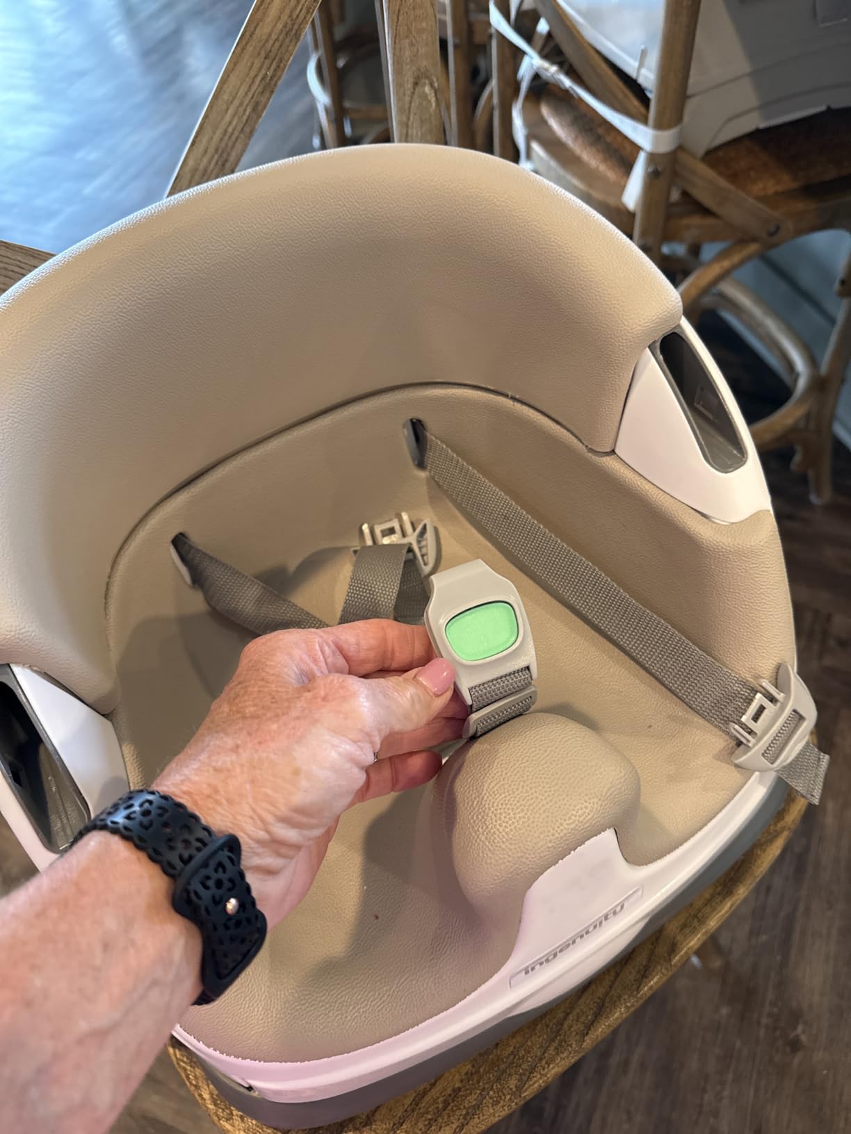Ingenuity Baby Base 2-in-1 Booster Feeding and Floor Seat with Self-Storing Tray - Slate customer photo 2