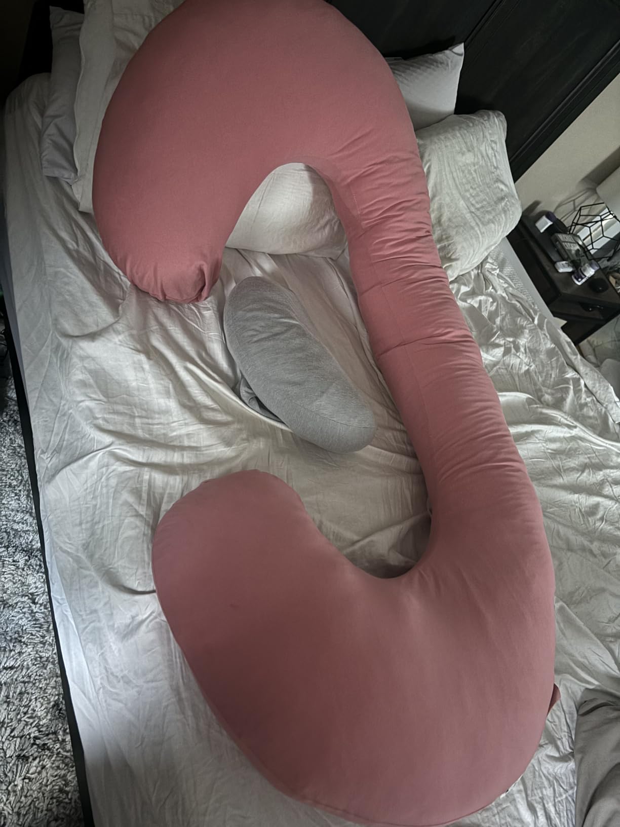INSEN Pregnancy Pillows for Sleeping, Maternity Pillow with Cooling Cotton Cover, C Shaped for Pregnant Side Sleeping,Green customer photo 1