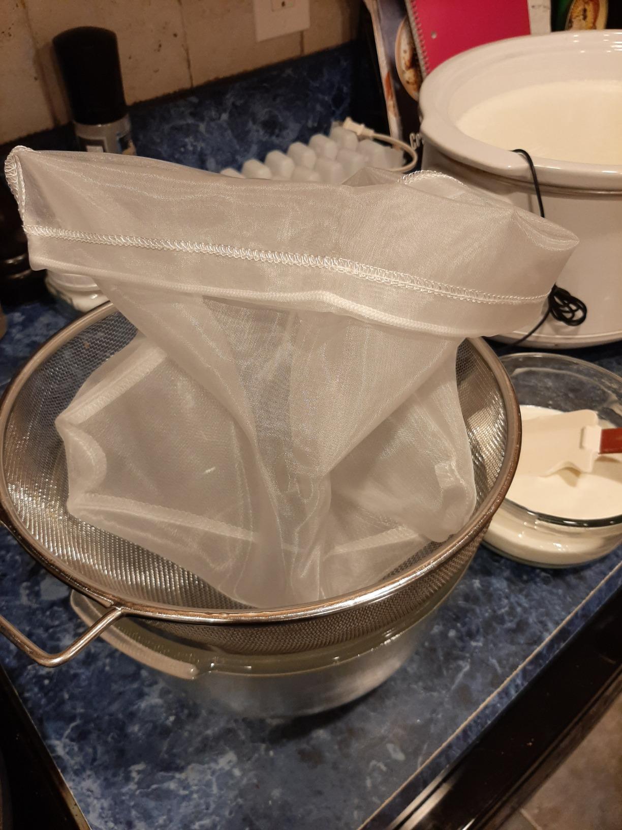 Nut Milk Bag Reusable 3 Pack Multi-size Food Strainer Nut Bags | for Straining Almond/Soy Milk Greek Yogurt Cold Brew Coffee Tea Beer Celery Juice Fine Nylon Mesh(8