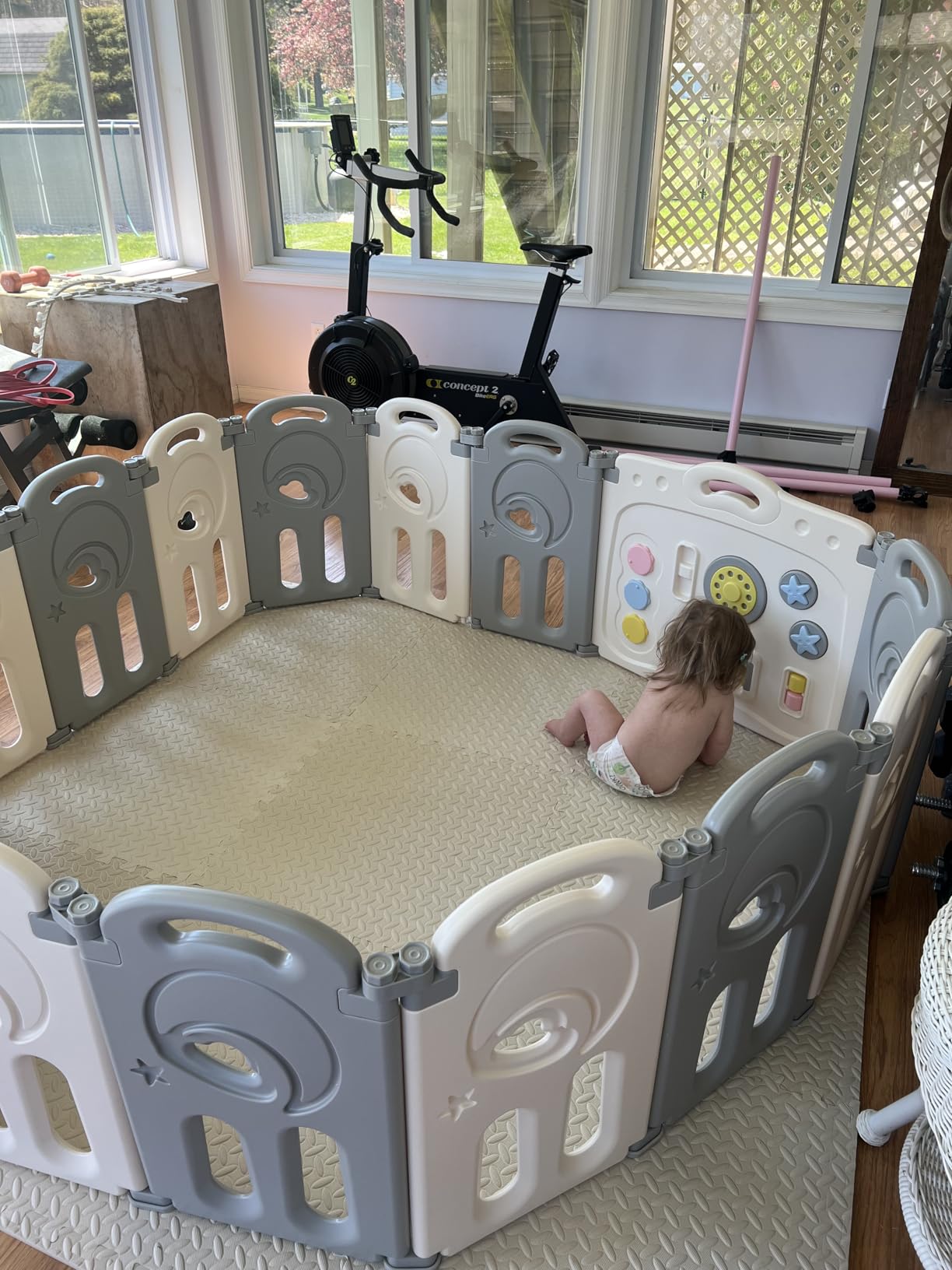 Fortella Cloud Castle Large 14-Panel Baby Playpen for Toddlers, Multicolor customer photo 1