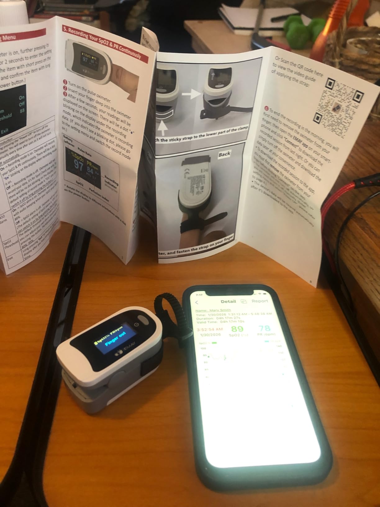 EMAY Sleep Oxygen Monitor with Built-in Recording Capability | Track Continuous Blood Oxygen Levels & Pulse Rate Overnight | Provides Sleep Report & Raw Data customer photo 2