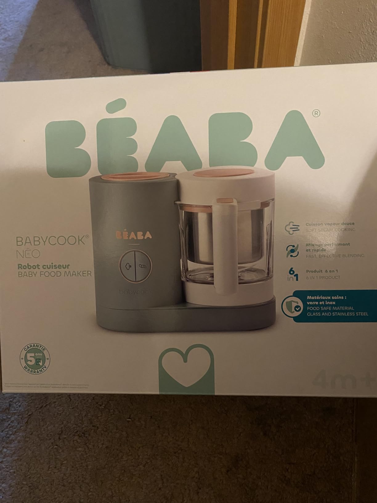 Béaba Babycook Neo Baby Food Maker, 42 Oz, Steam & Blend, Midnight | Fresh Homemade Meals in Minutes, Easy One-Handed Use, Grows from Purees to Solids, Dishwasher-Safe Cleanup customer photo 1