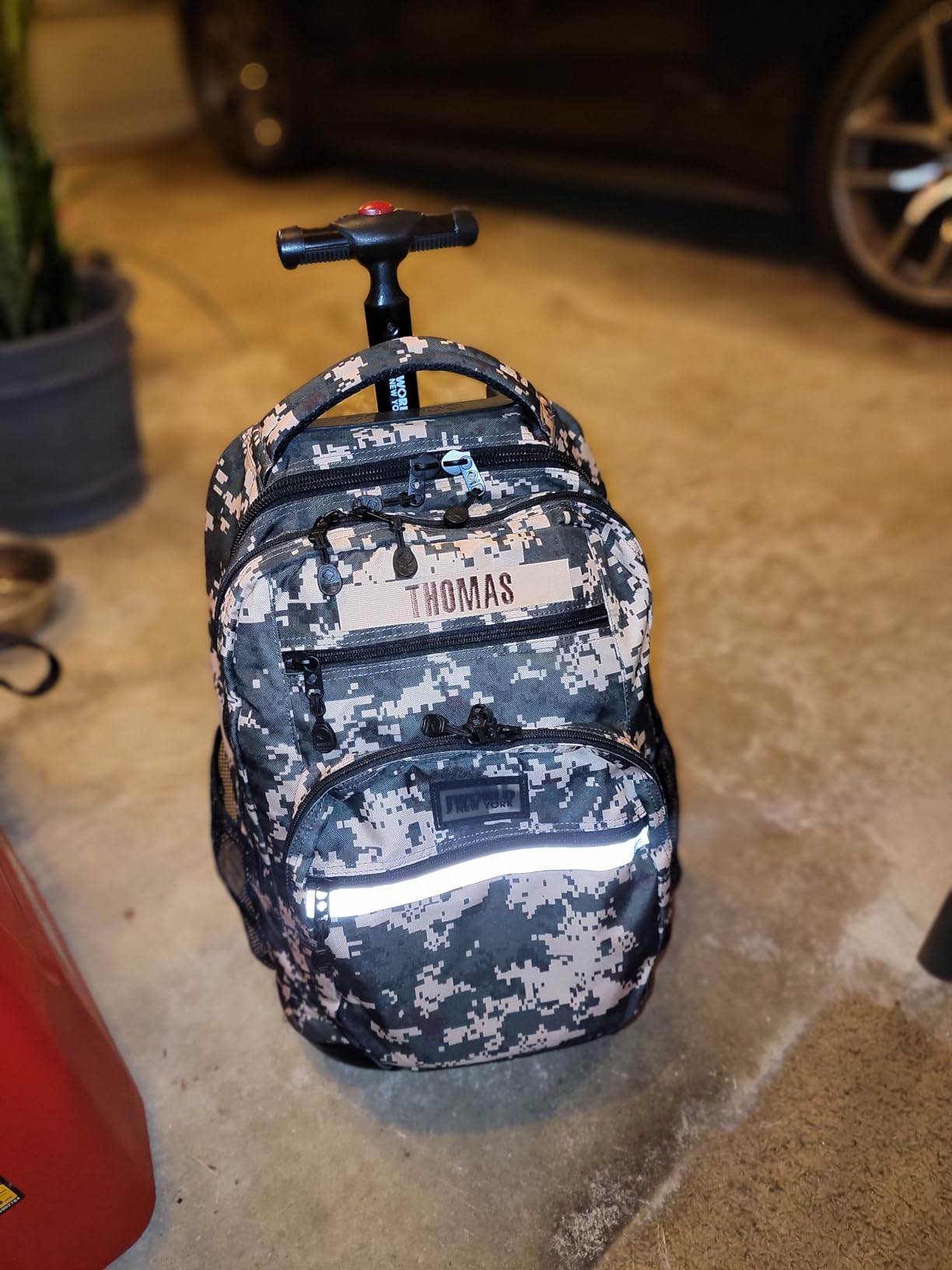 J World Sundance Laptop Rolling Backpack for Girls Boys. Roller Bookbag with Wheels, 20 Inch, Navy customer photo 2