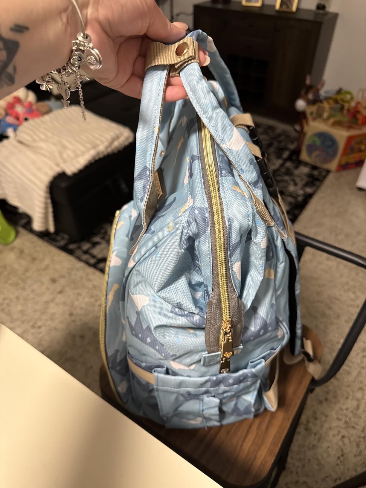 GAIVP Diaper Bag Backpack for Women, Baby Bags for Girls,Diaper Bag with Changing Pad, and Insulated Pockets (Dark Grey +Light Grey) customer photo 1