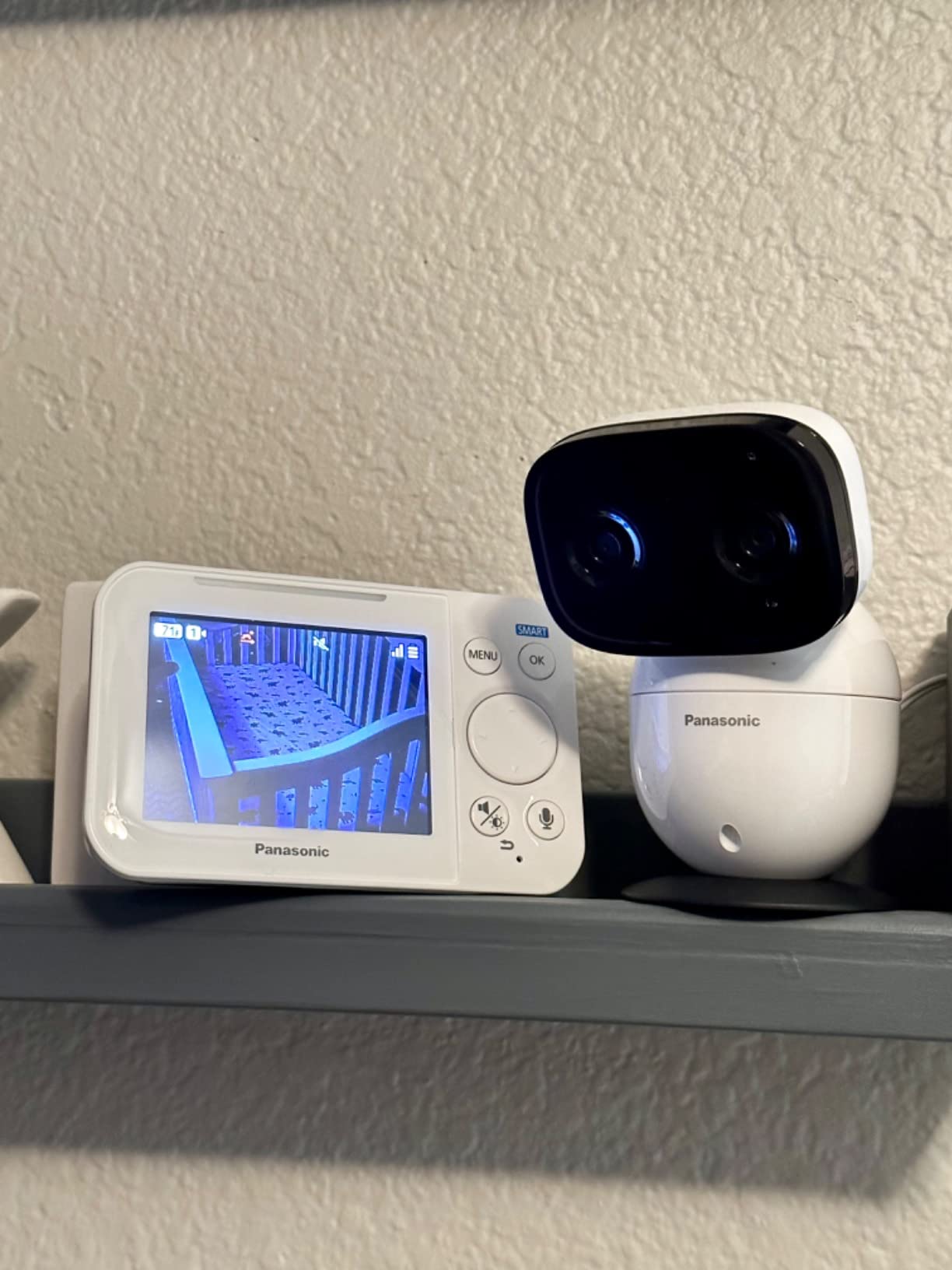 Panasonic Baby Monitor with Camera and Audio, 3.5” Color Video, Extra Long Range, Secure Connection, 2-Way Talk, Soothing Sounds, Remote Pan, Tilt, Zoom - 1 Camera - KX-HN4101W (White) customer photo 2