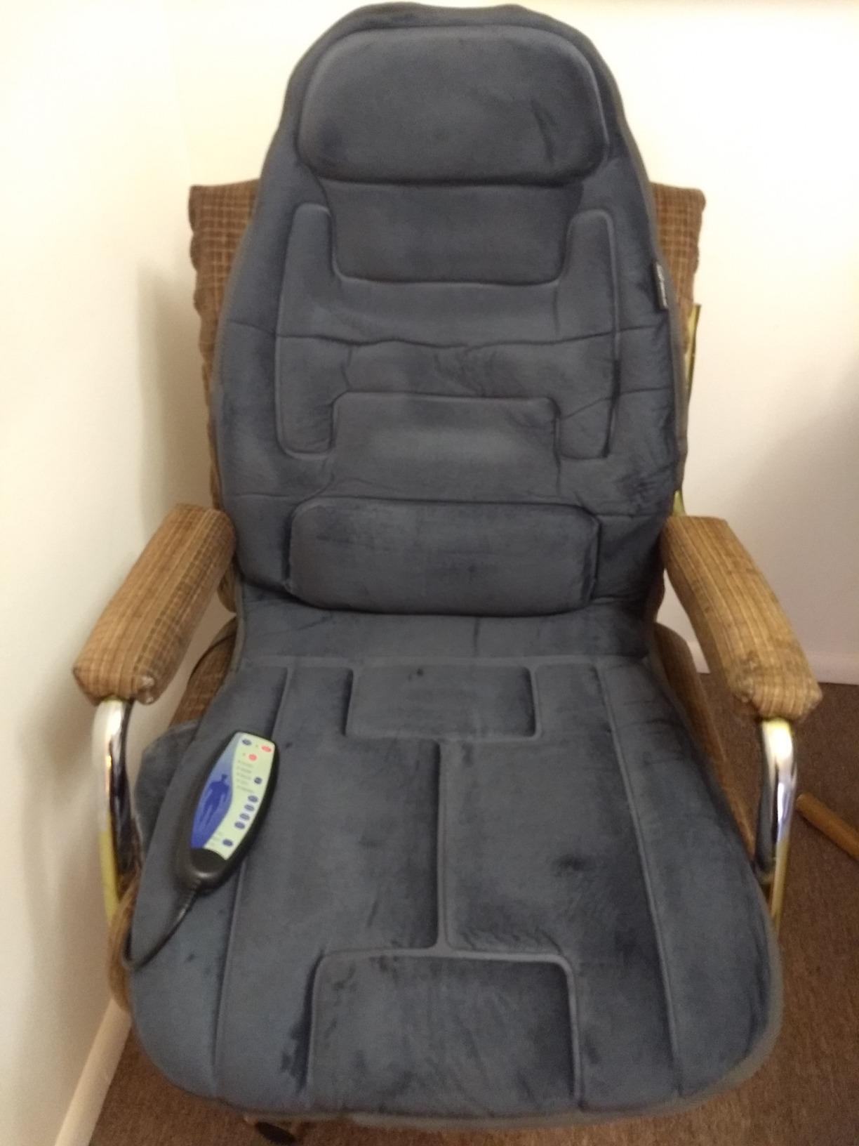 Snailax Massage Seat Cushion with Heat - Extra Memory Foam Support Pad in Neck and Lumbar,10 Vibration Massage Motors, 2 Heat Levels, Back Massager Chair Pad for Back customer photo 1