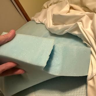 Sure2Sleep Gel Swirl Memory Foam Mattress Topper - 3 Inch, Pressure Relieving, Cooling Comfort - Made in the USA & CertiPUR-US Certified - Softens Firm Beds and Extends Mattress Life - Queen Size customer photo 1