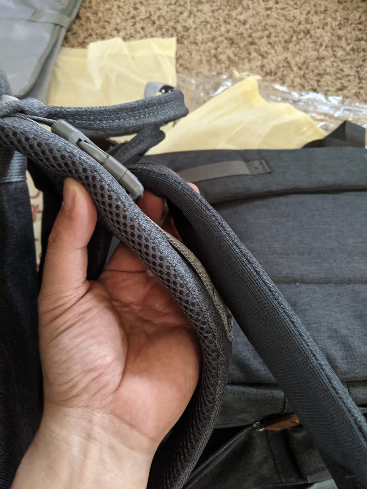 BabbleRoo Diaper Bag Backpack - Baby Essentials Travel Tote - Multi Function Water Resistant Diaper Bag, Travel Essentials Baby Bag with Changing Pad, Stroller Straps & Pacifier Case - Dark Gray customer photo 2