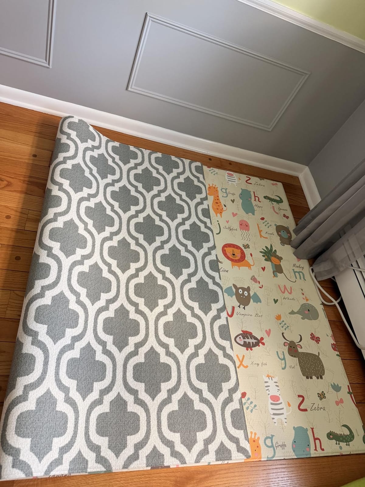 Baby Care Play Mat (Large, Nordic Trails - Morning Fog Arrows) 82'' x 55'' Original One-Piece Reversible Rollable Waterproof Play Mat for Infants, Babies, Toddler, and Kids customer photo 1