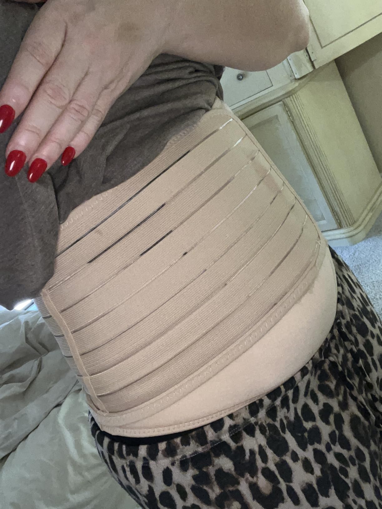 3 in 1 Postpartum Belly Support Recovery Wrap Band (Midnight Black, M/L) customer photo 1