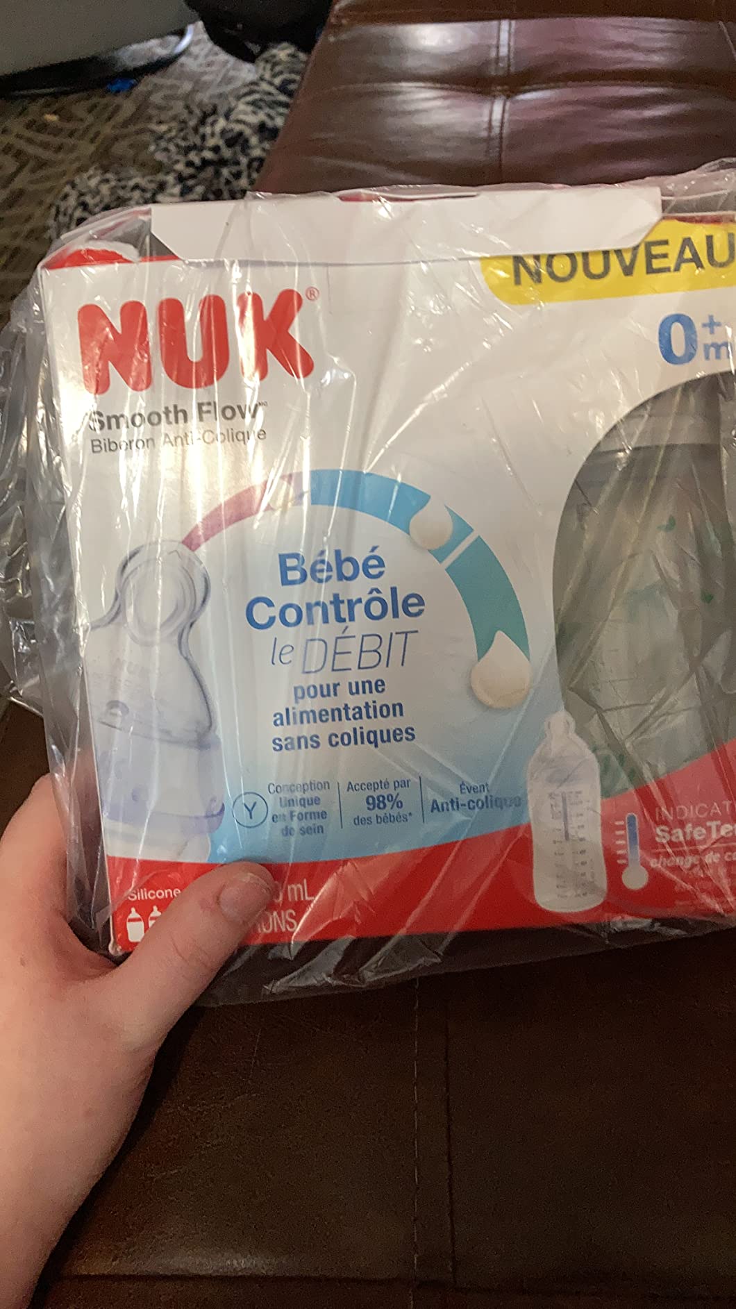 NUK Smooth Flow Anti Colic Baby Bottle, 10 oz, 3 Pack, Elephant customer photo 1