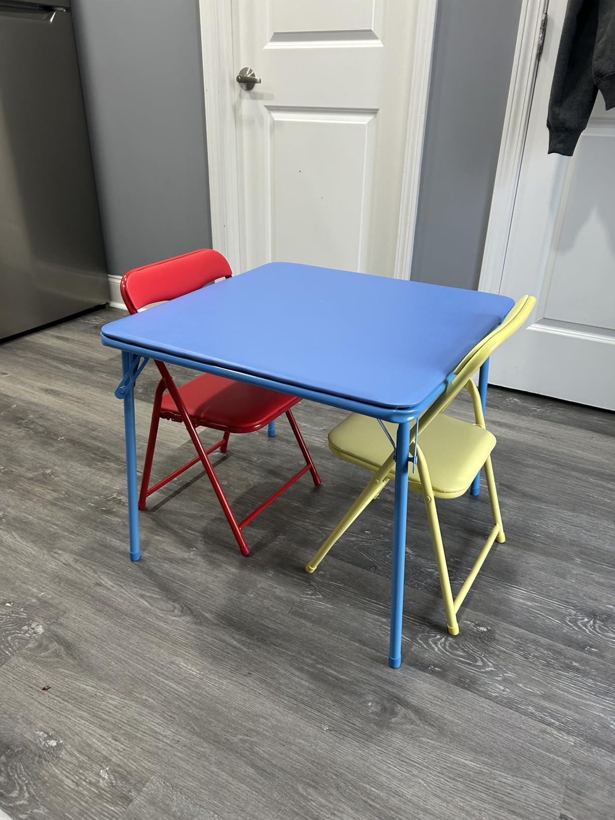 Flash Furniture Mindy Kids 3-Piece Folding Table and Chairs Set for Daycare and Classrooms, Children's Activity Table and Chairs Set, Black customer photo 2