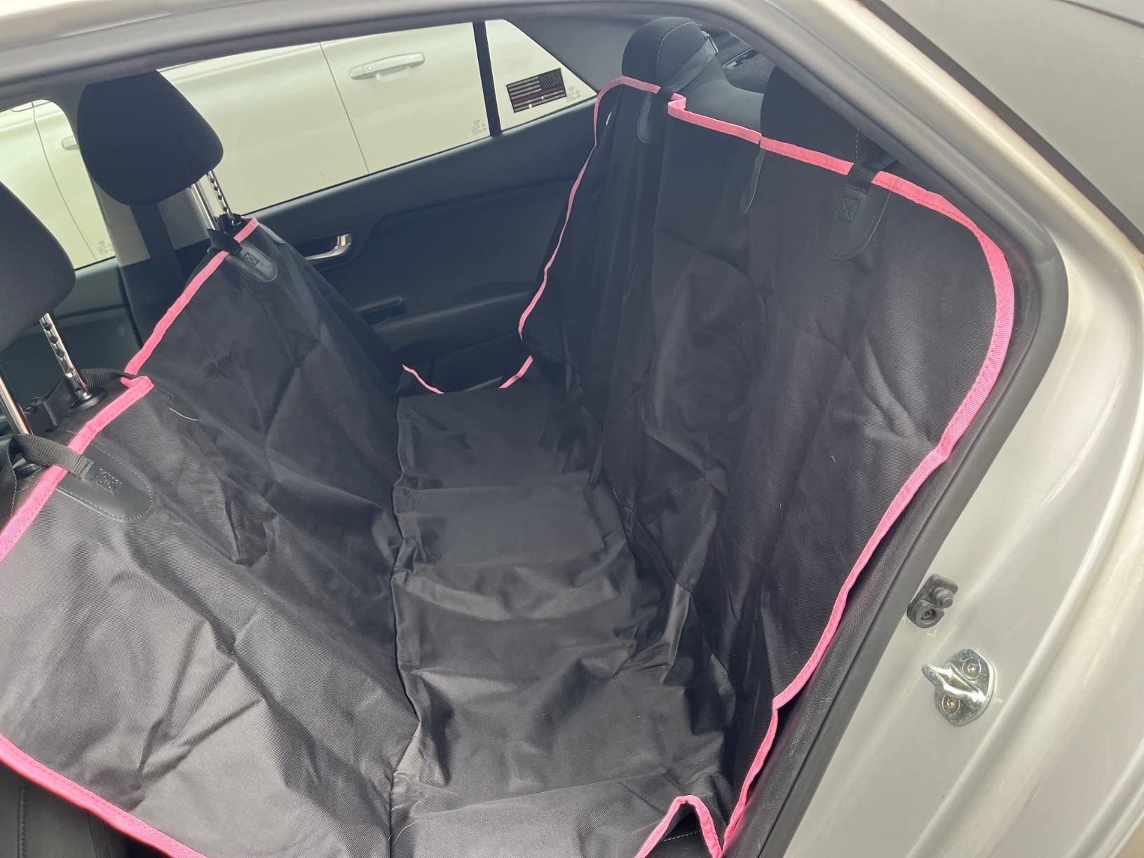 Active Pets XL Waterproof Hammock Large Car Seat Cover, Fits SUVs Trucks Big Sedans, Secure Convertible Travel Bed Protects Backseat Cargo from Dog Puppy Pet Water Food Drool Urine, Black customer photo 2