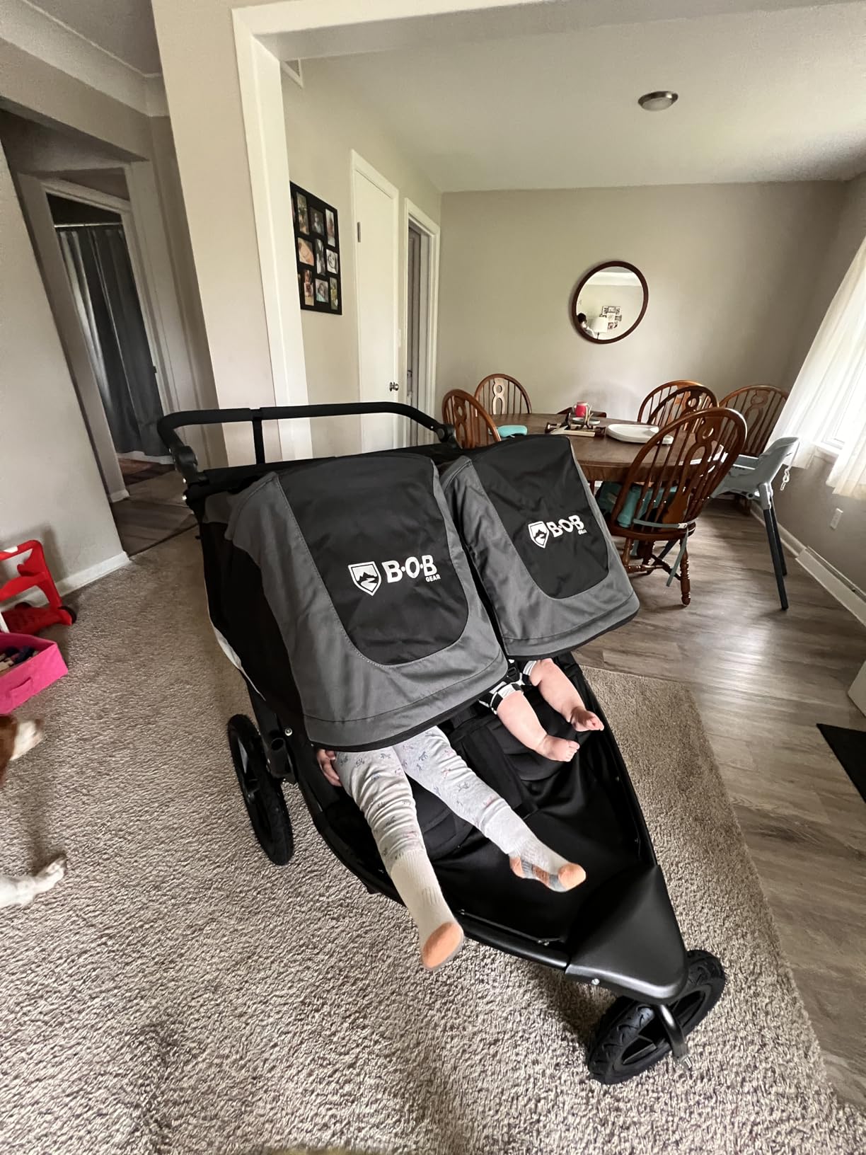 BOB Gear Revolution Flex 3.0 Duallie Jogging Stroller — Graphite Black | Versatile Double Jogger Stroller; All Terrain Stroller With Advanced Suspension & Air-Filled Tires; Car Seat Compatible customer photo 2