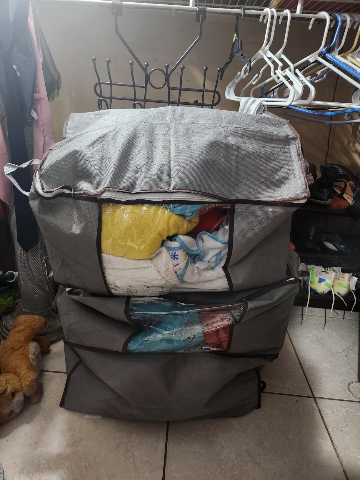 90L Large Storage Bags, 6 Pack Clothes Storage Bins Closet Organizers customer photo 2