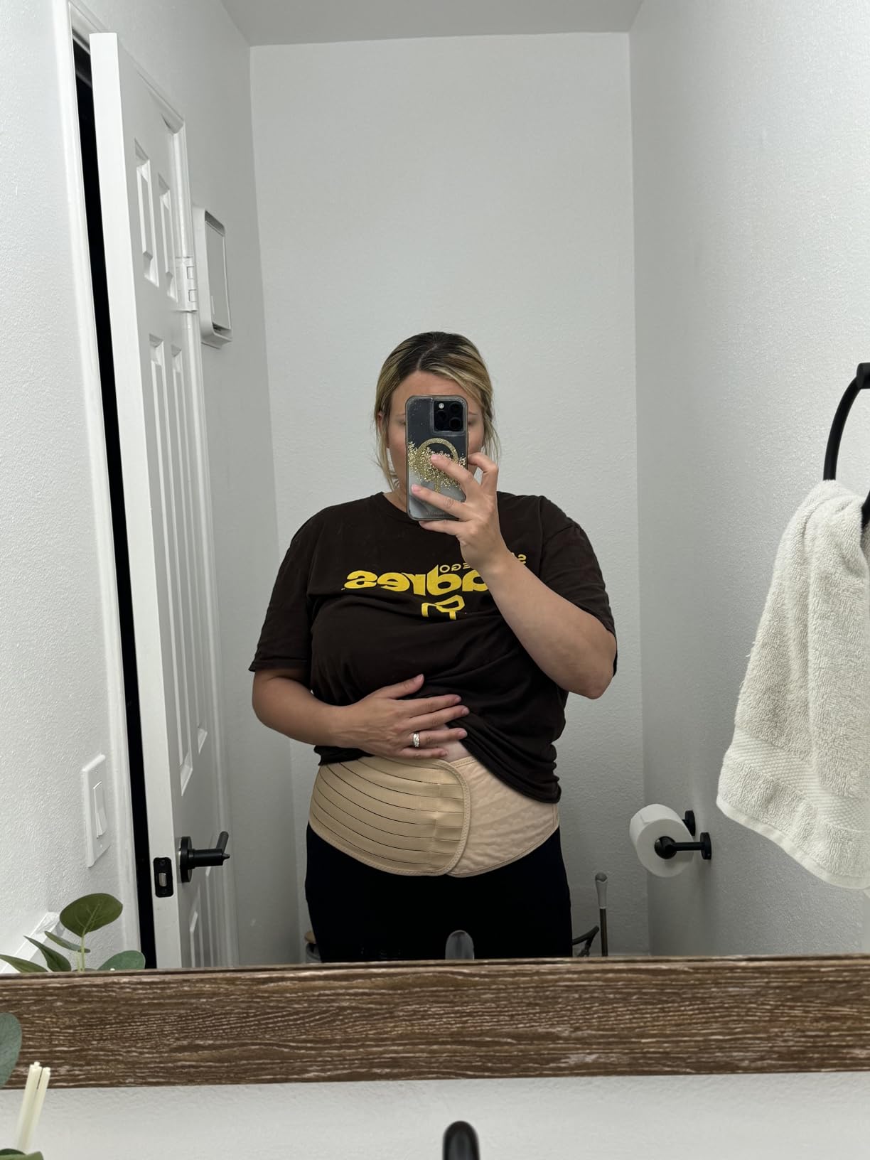 3 in 1 Postpartum Belly Wrap Recovery Band Belt Abdominal Binder | Postpartum Belly Band, Belly Binder Post Partum, Post Surgery Pregnancy Belly Support Band Recovery Belly/waist/pelvis (L) customer photo 1