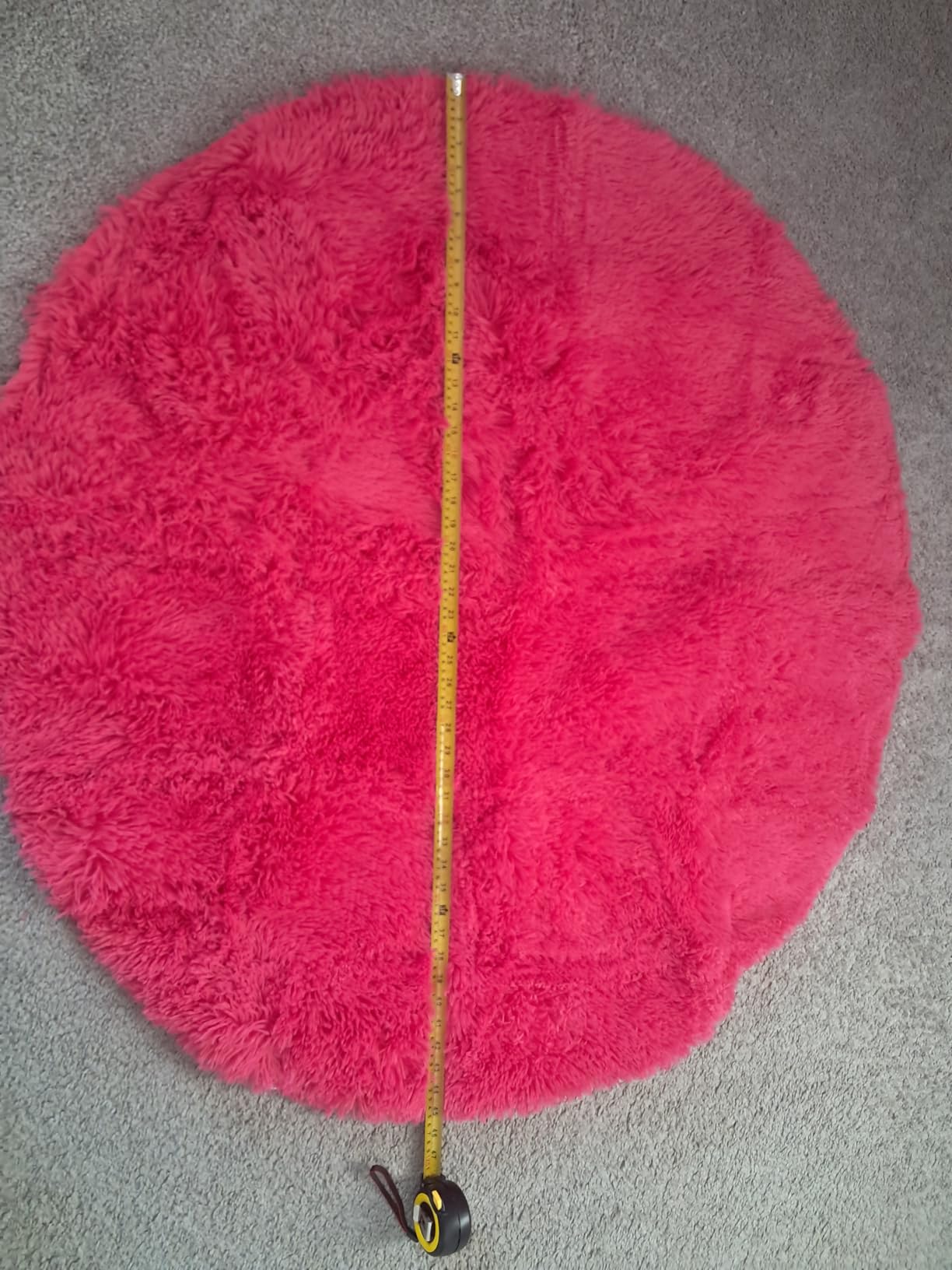 Amdrebio Beige Boho Round Circle Fluffy Area Rug 4Ft for Bedroom Nursery customer photo 2