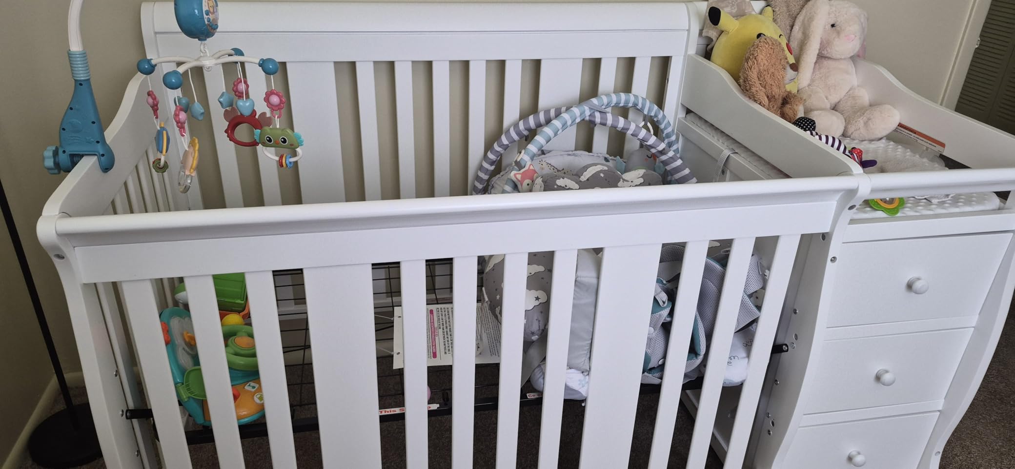 Storkcraft Portofino 5-in-1 Convertible Crib and Changer, Pebble Gray customer photo 2