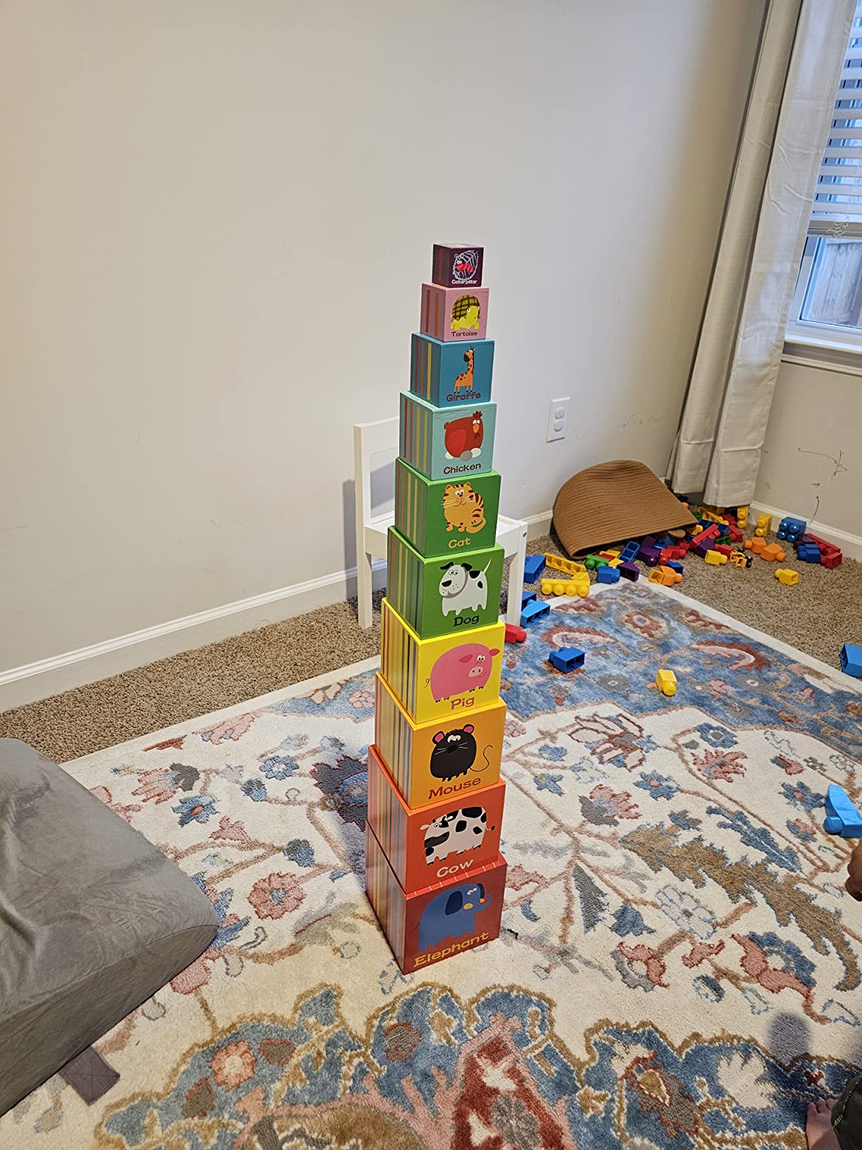 TOWO Wooden Stacking Boxes, Rainbow Nesting Sorting Cups for Toddlers customer photo 2