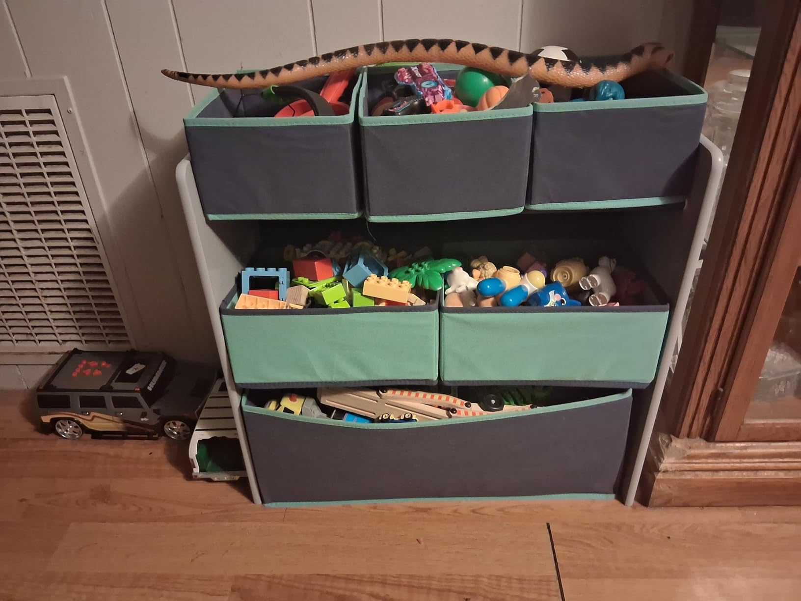 Delta Children Design and Store 6 Bin Toy Organizer, Grey/Blue customer photo 1