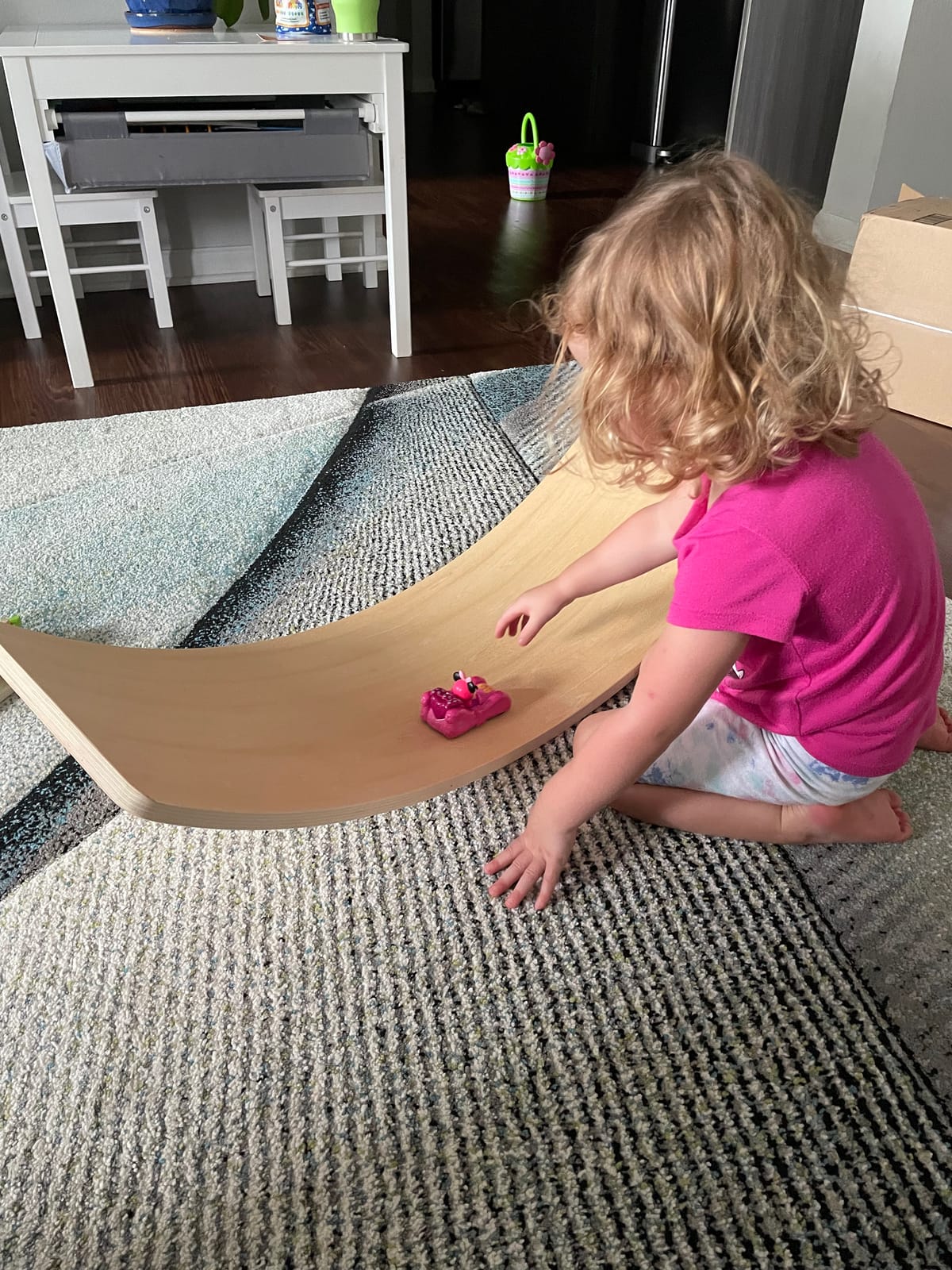 WOOD CITY Wobble Board, Wooden Balance Board Kids for Toddlers & Adults, Curvy Rocker Board for Yoga and Exercise Indoor & Outdoor, Open Ended Learning Toy Gift customer photo 1