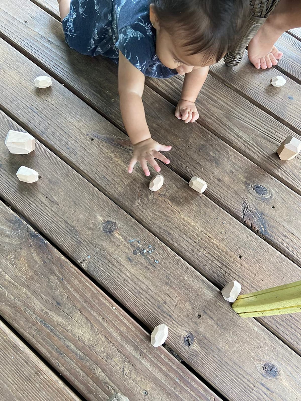 BESTAMTOY 36 PCS Wooden Sorting Stacking Rocks Stones,Sensory Toddler Toys Learning Montessori Toys, Building Blocks Game for Kids 3 4 5 6 Years Boy and Girl Birthday Gifts for Kids customer photo 1