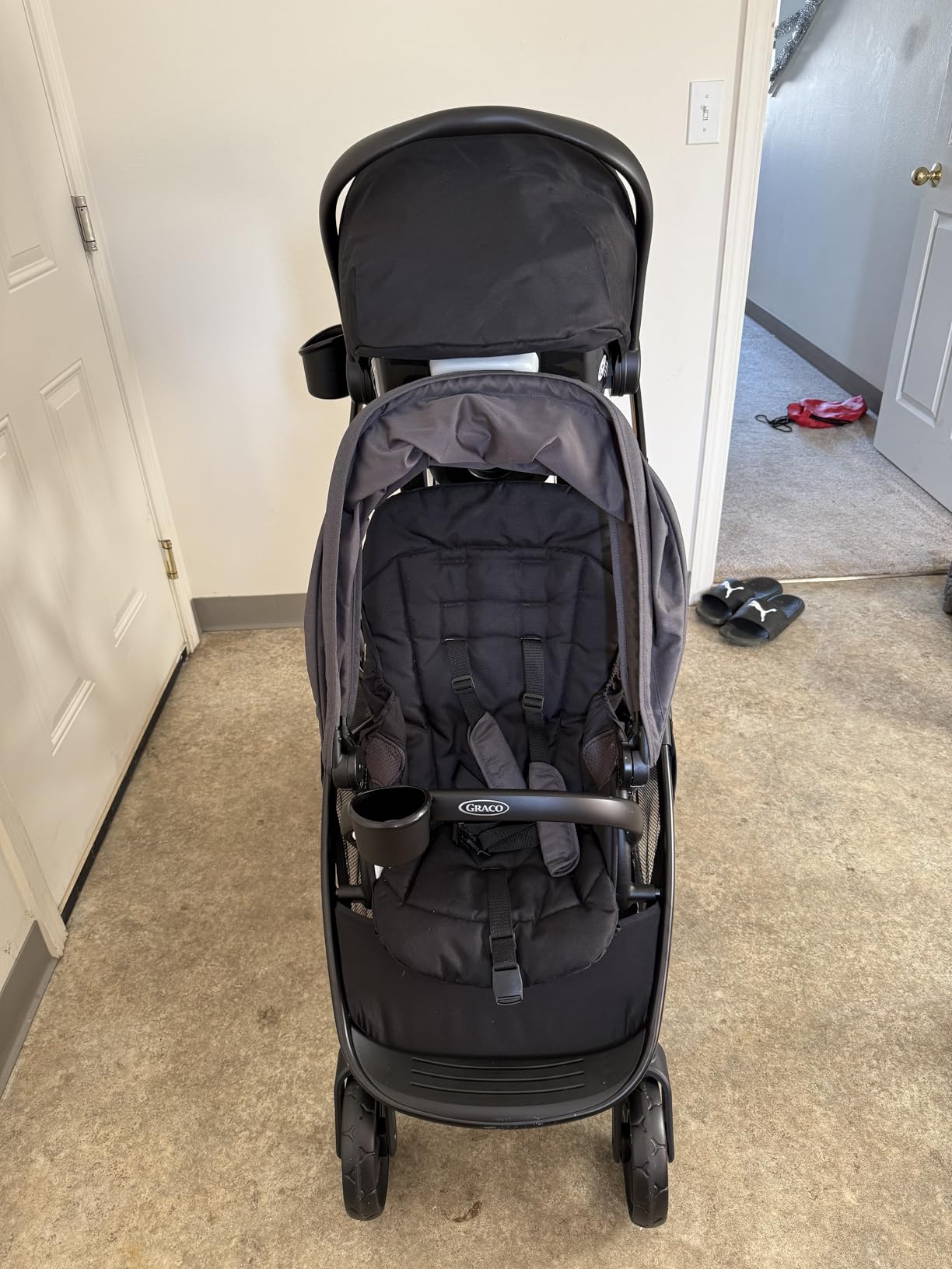 Graco Ready2Grow LX 2.0 Double Stroller, Twin Baby Stroller Features Bench Seat and Standing Platform Options, Compact Fold Perfect for Baby Travel, Clark customer photo 1