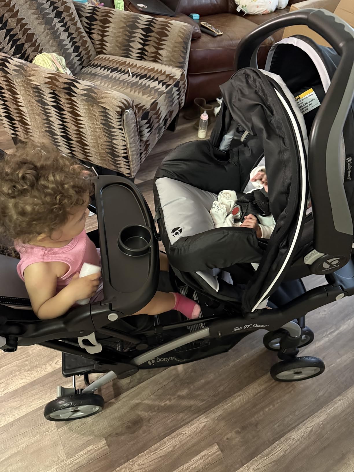 Baby Trend Infant and Toddler Double Stroller & Car Seat Combo, 2 Pc Set, Khaki - Portable and Lightweight Stroller Duo and Car Seat Travel System Tandem customer photo 2